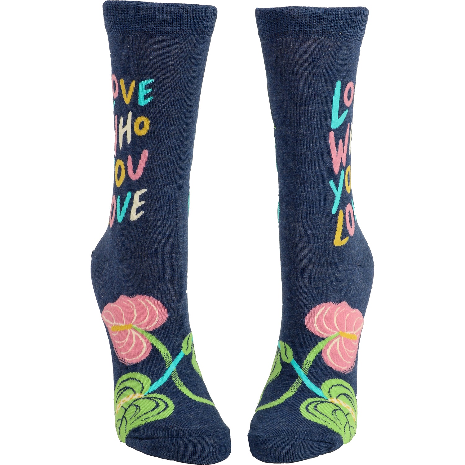 Womens Blue q Women's Blue Q Love Who You Love Socks Navy Navy