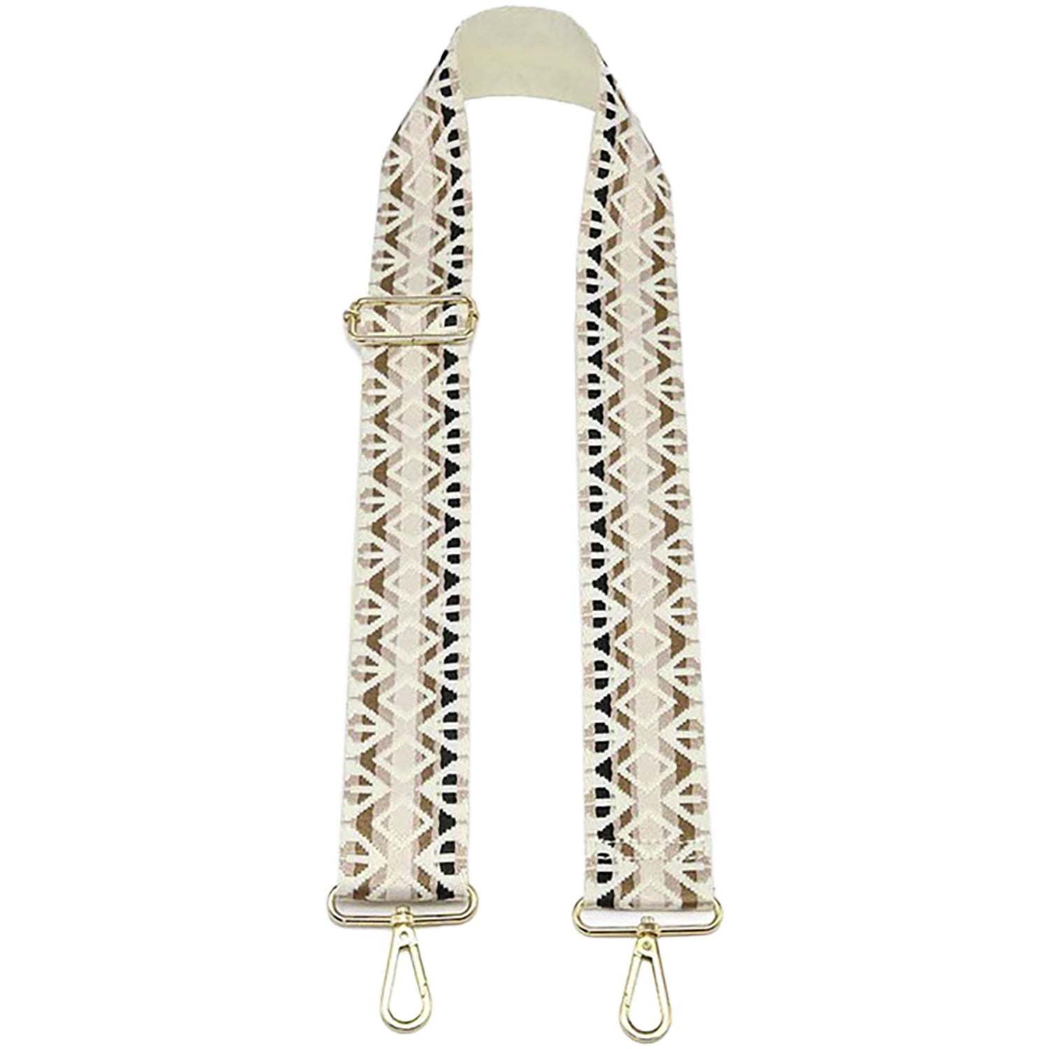 Womens Jen & co. Jen & Co. Adjustable Guitar Strap Bohemian Beige Fabric Beige Fabric