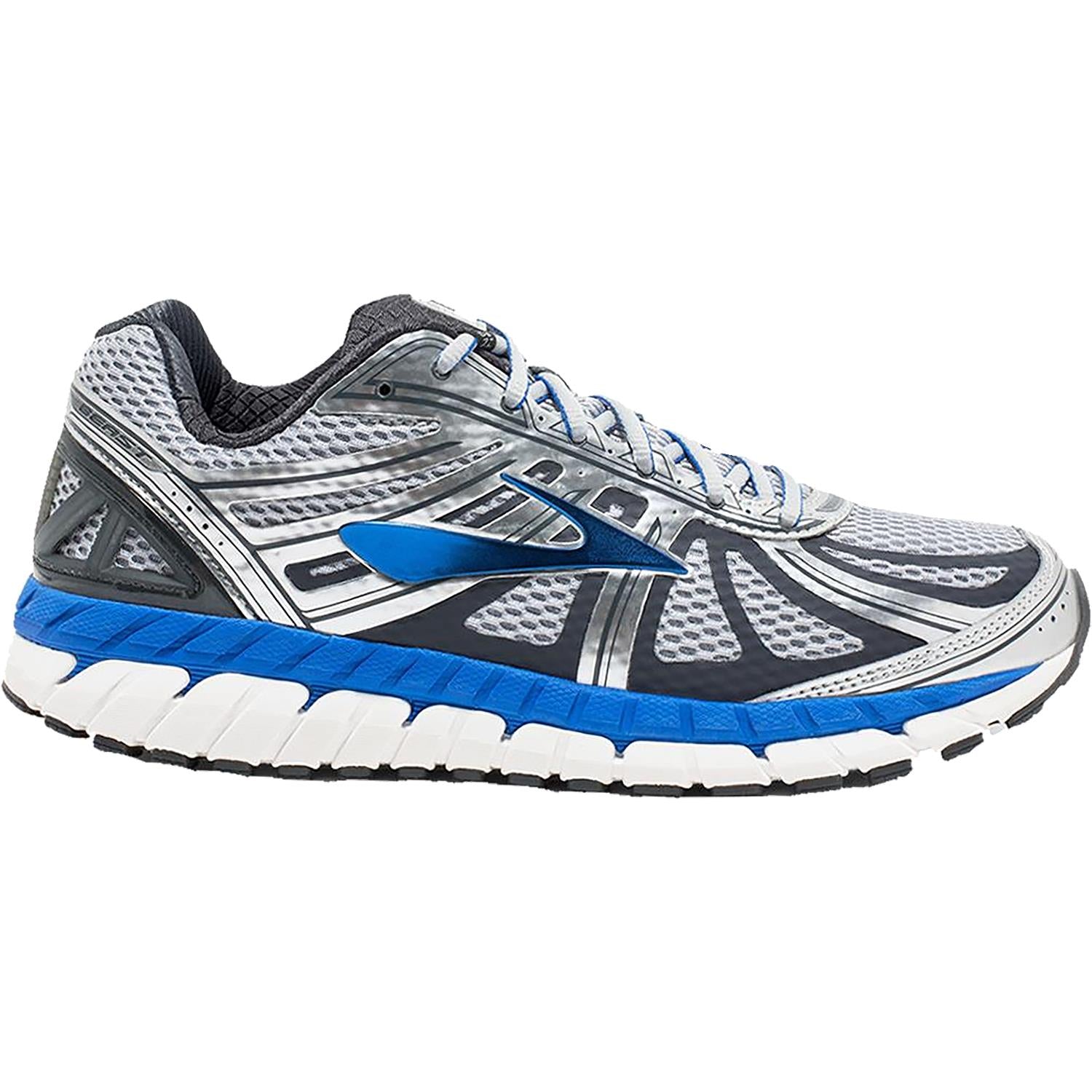 Mens Brooks Men's Brooks Beast 16 Silver/Electric Blue Mesh Silver/Electric Blue Mesh