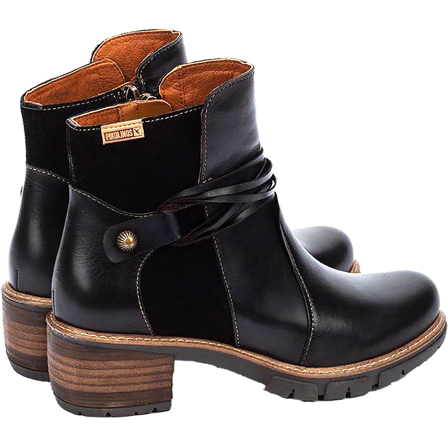 Womens Pikolinos Women's Pikolinos San Sebastian W1T-8906C2 Black Black Leather