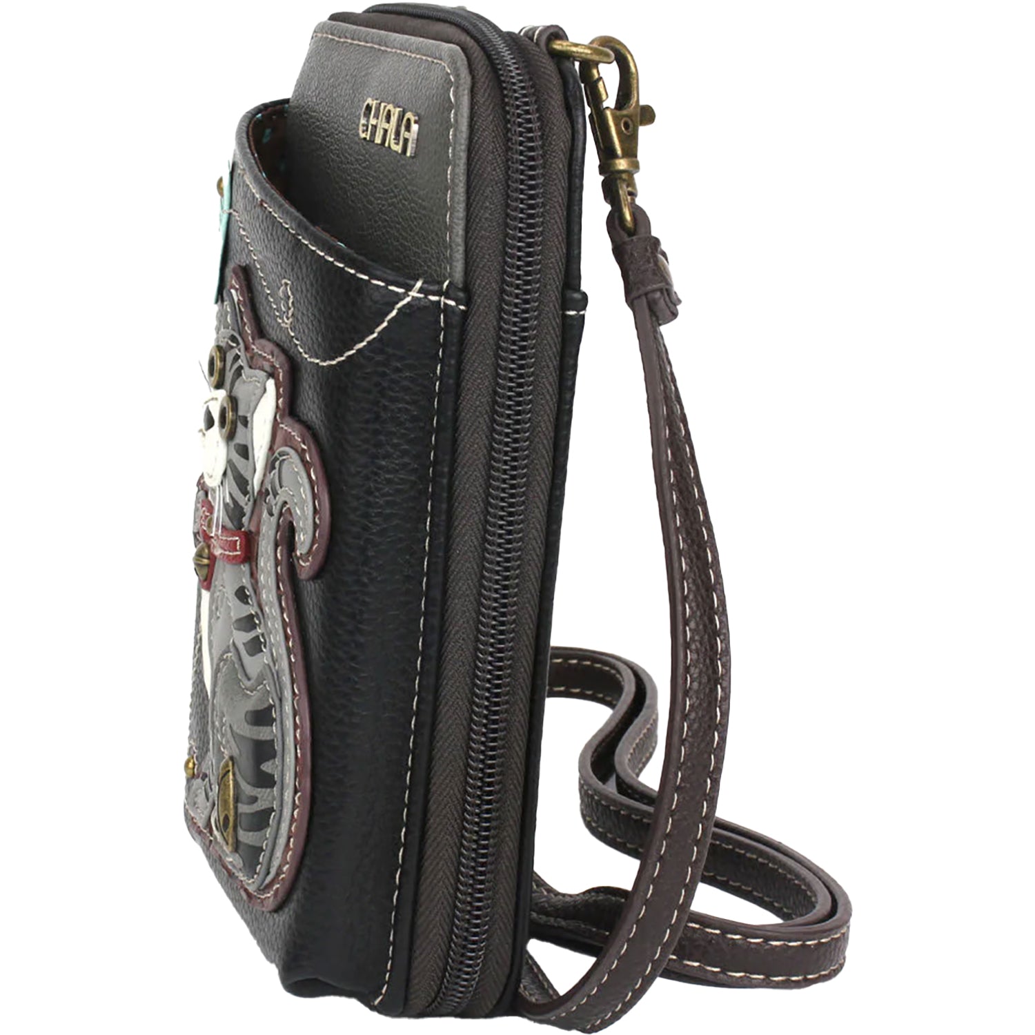 Unisex Chala Chala Gray Tabby Cat Wallet Xbody Black Synthetic Black Synthetic