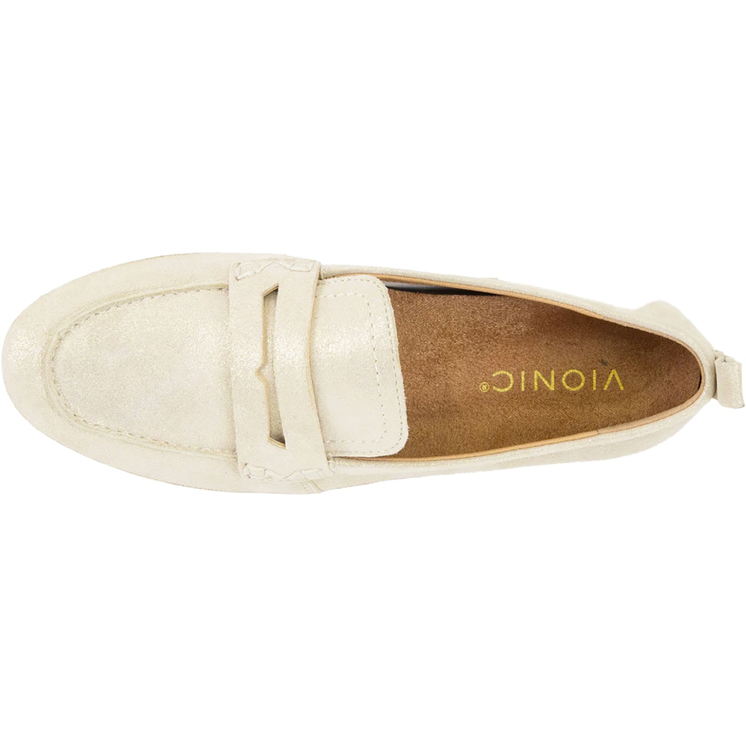 Womens Vionic Women's Vionic Uptown Loafer Gold Leather Gold Leather