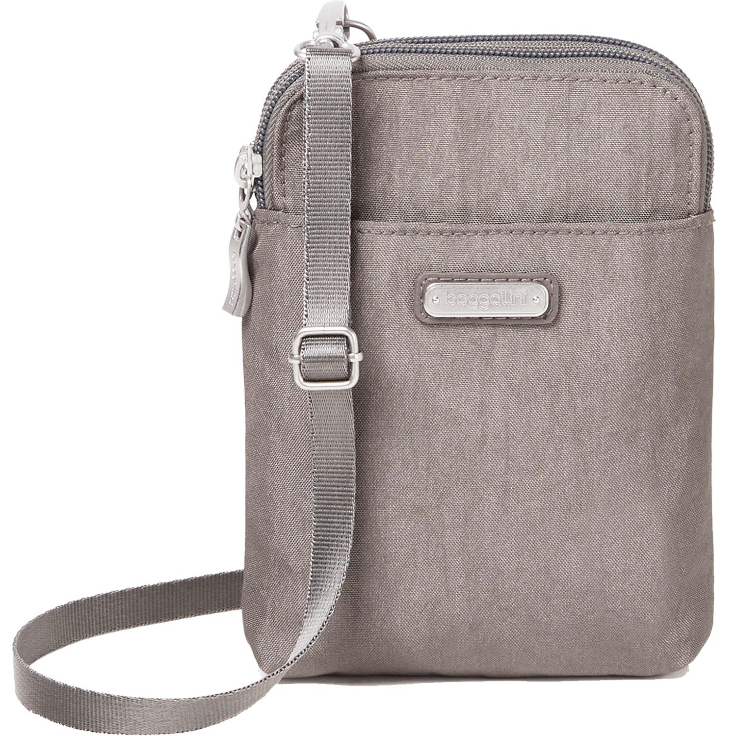 Womens Baggallini Baggallini Take Two RFID Bryant Crossbody Sterling Shimmer Nylon Sterling Shimmer Nylon