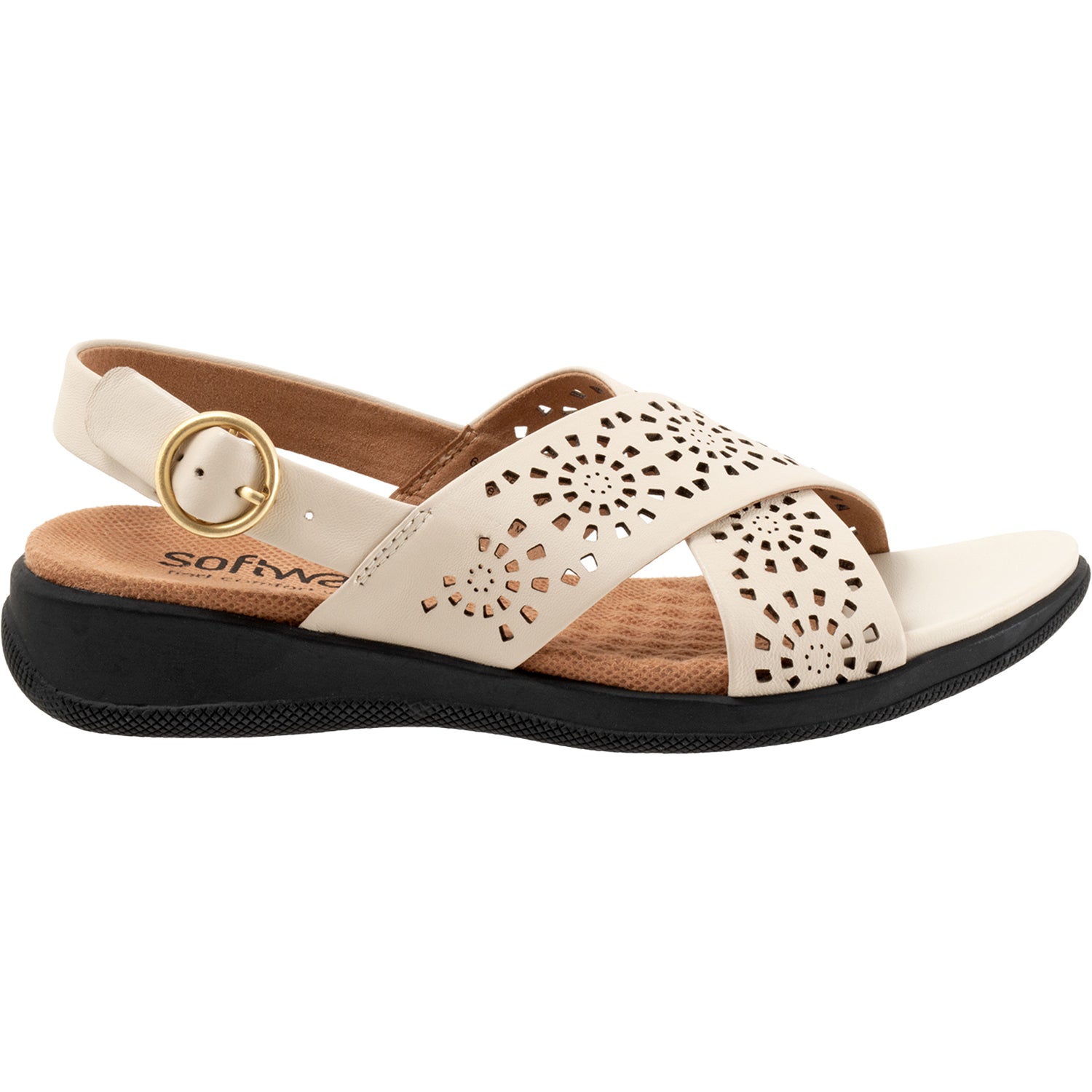 Womens Soft walk Women's Soft Walk Tillman Sling Perf Bone Leather Bone Leather