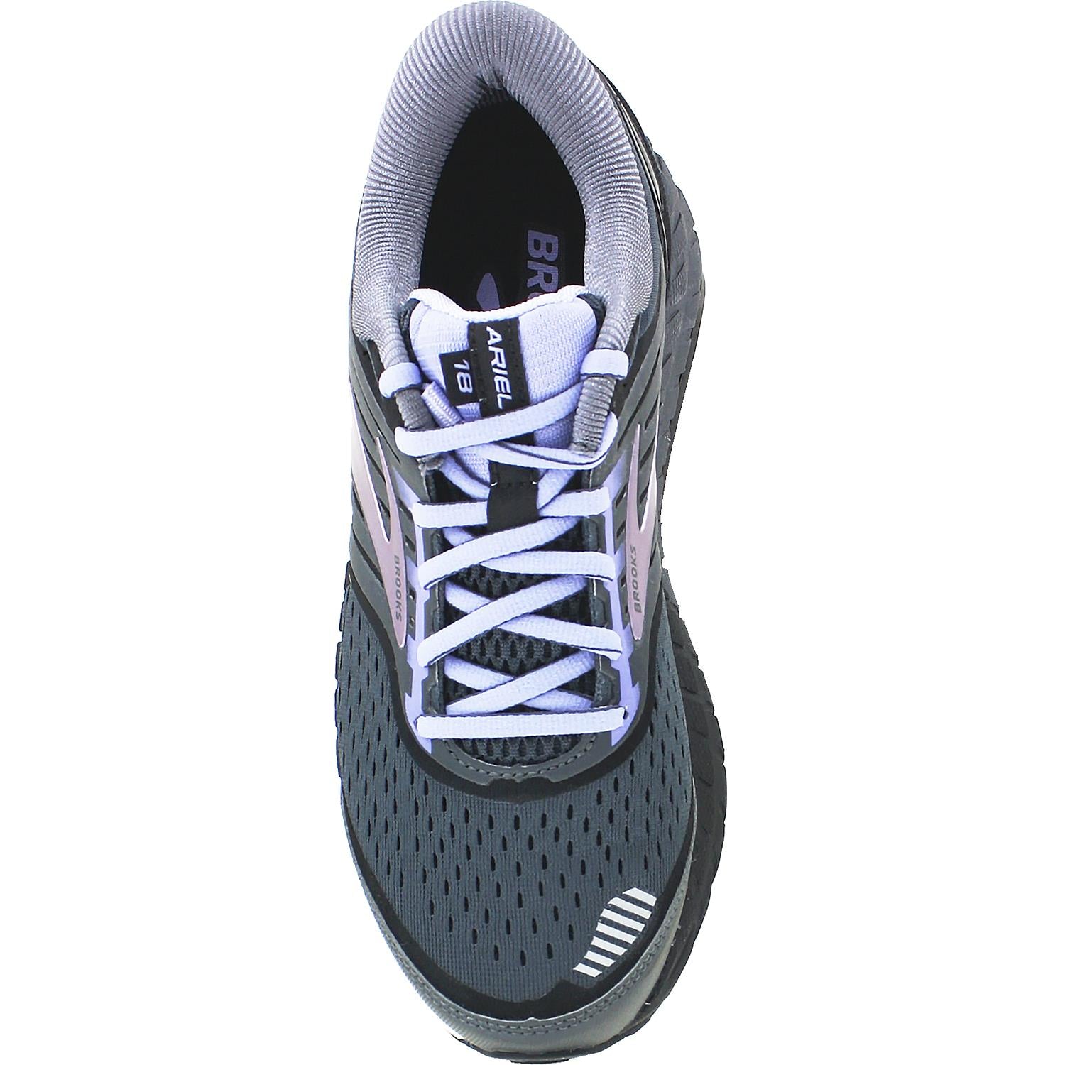 Womens Brooks Women's Brooks Ariel 18 Ebony/Black/Thistle Mesh Ebony/Black/Thistle Mesh
