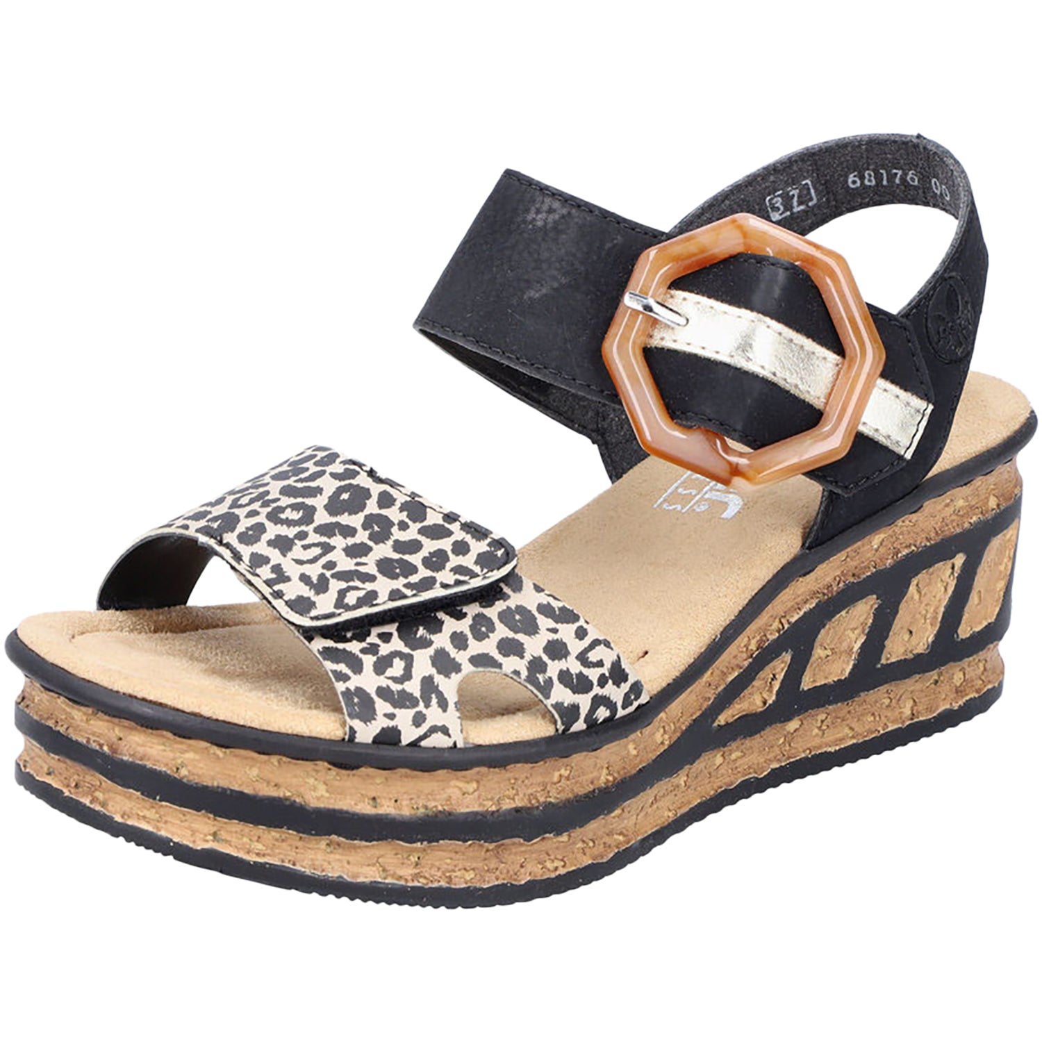 Womens Rieker Women's Rieker 68176-00 Ginger/Schwarz/Lightgold Synthetic Ginger/Schwarz/Lightgold Synthetic