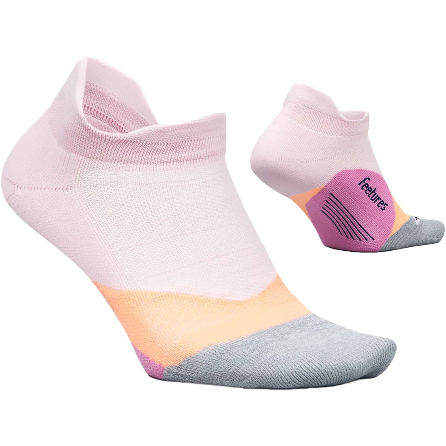 Womens Feetures Unisex Feetures Elite Max Cushion No Show Tab Socks Propulsion Pink Propulsion Pink