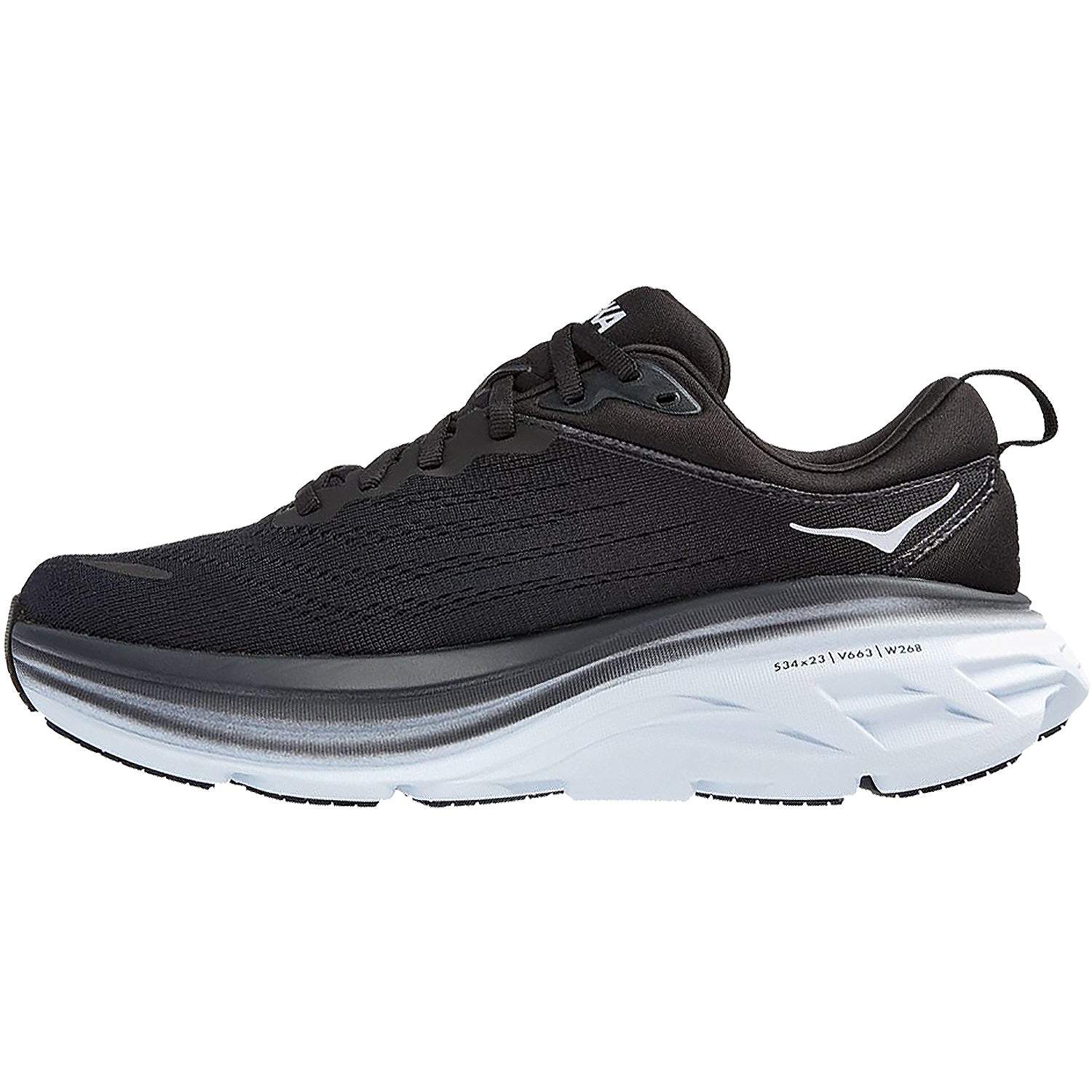 Womens Hoka one one Women's Hoka Bondi 8 Black/White Mesh Black/White Mesh