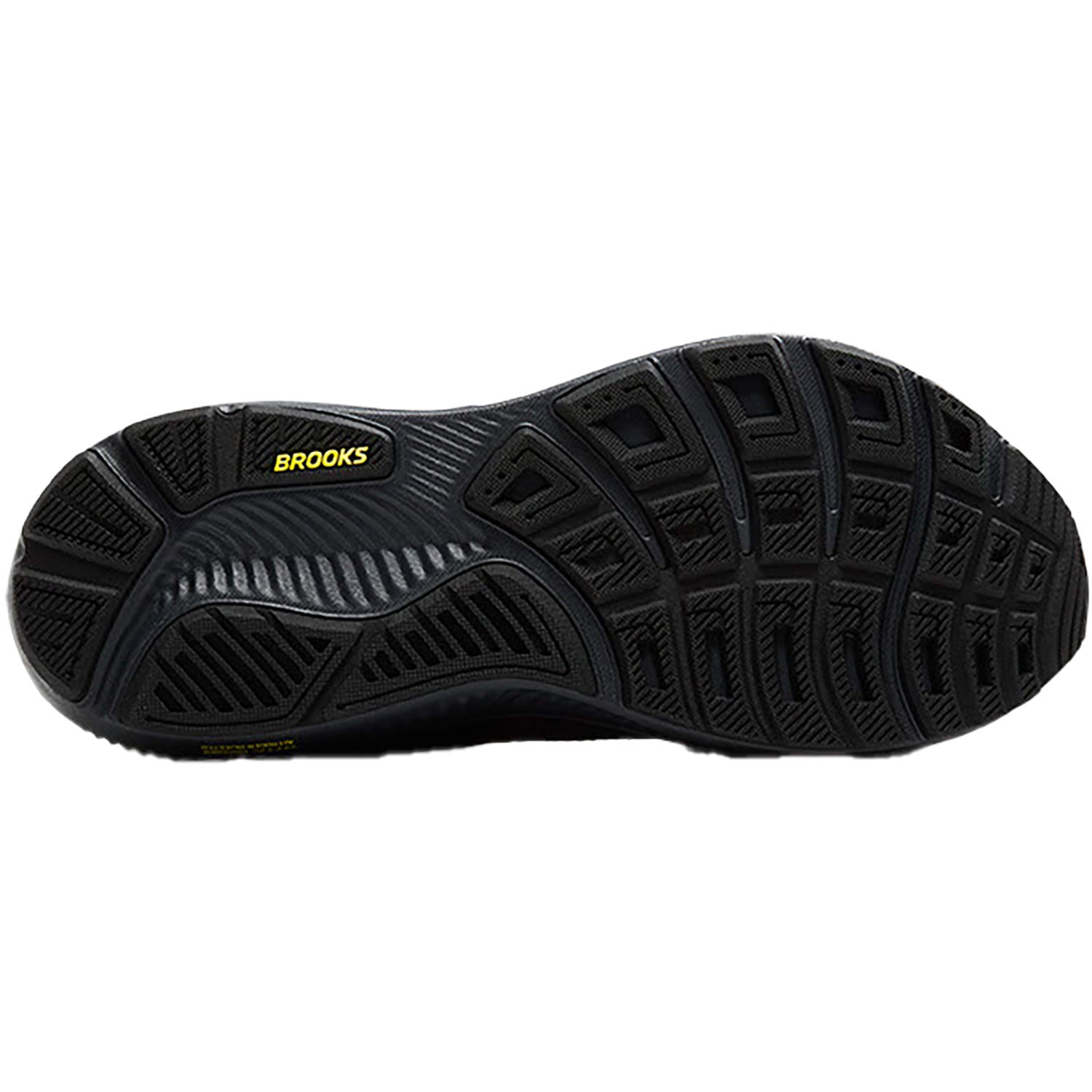 Mens Brooks Men's Brooks Ghost 17 Ebony/Black/Yellow Mesh Ebony/Black/Yellow Mesh