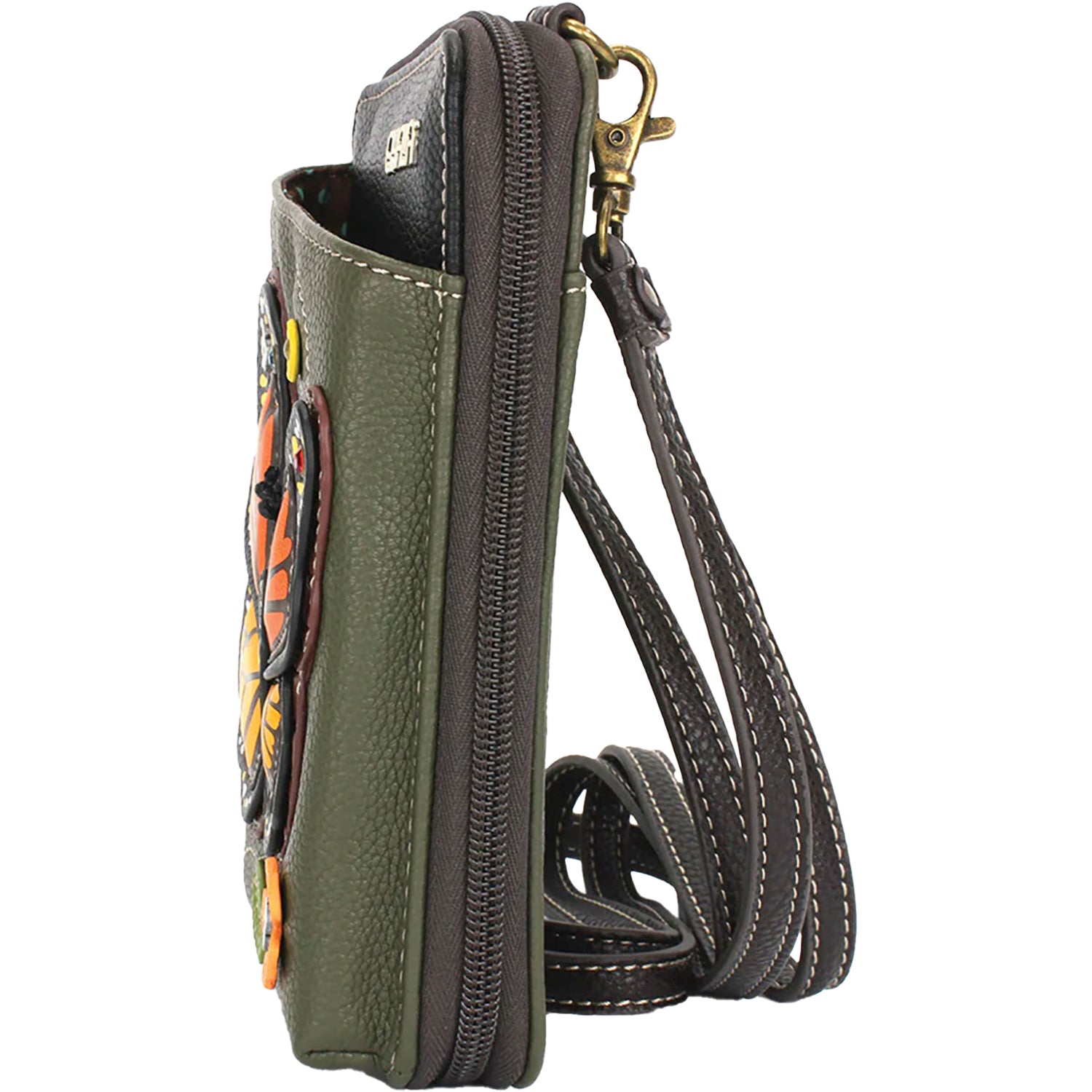 Unisex Chala Chala Monarch Butterfly Wallet Crossbody Olive Synthetic Olive Synthetic