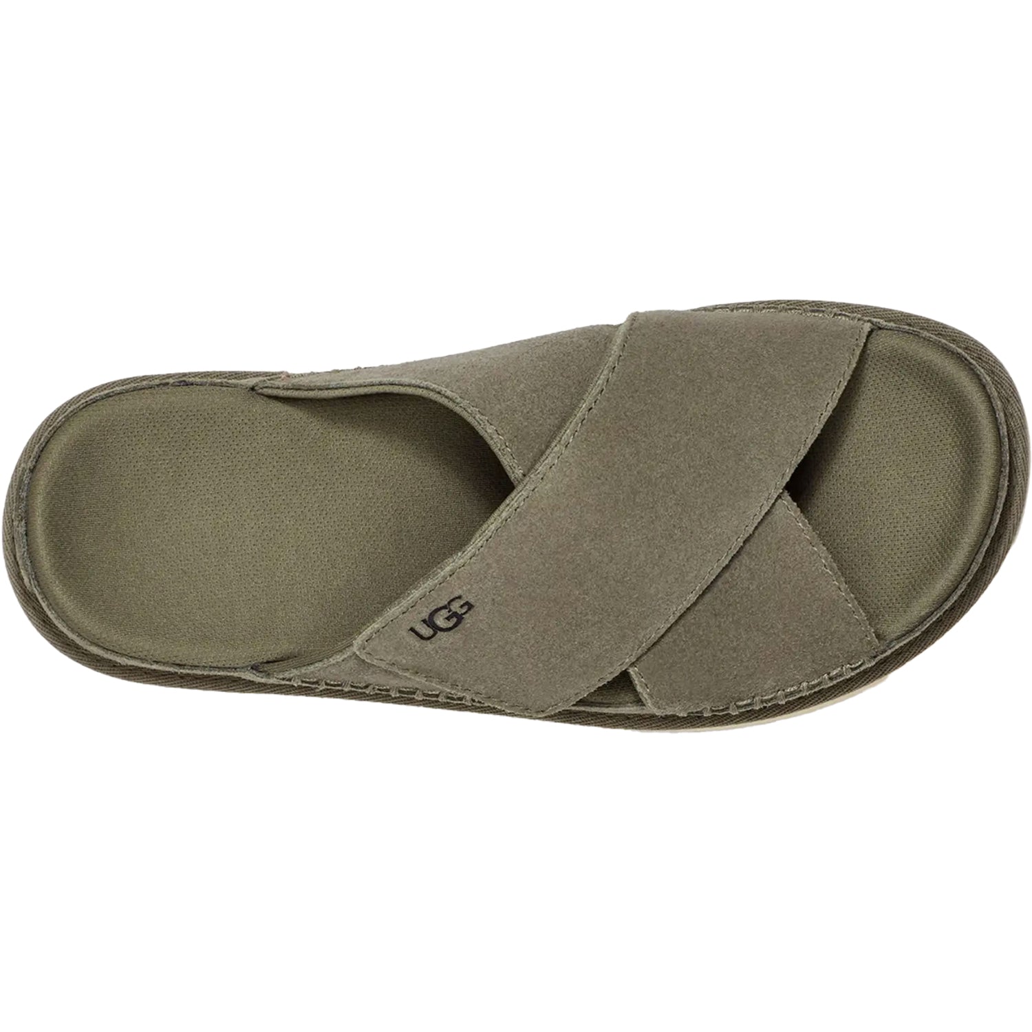 Womens Ugg Women's UGG Goldenstar Cross Slide Moss Green Suede Moss Green Suede