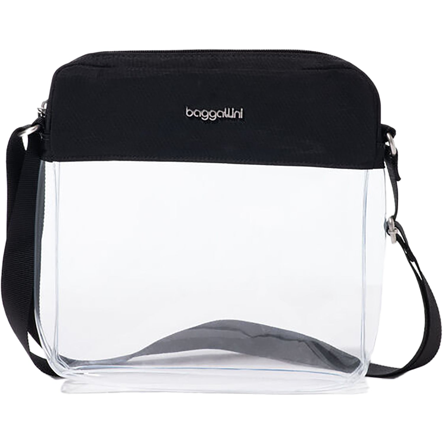 Womens Baggallini Baggallini Clear Stadium Crossbody Black Black