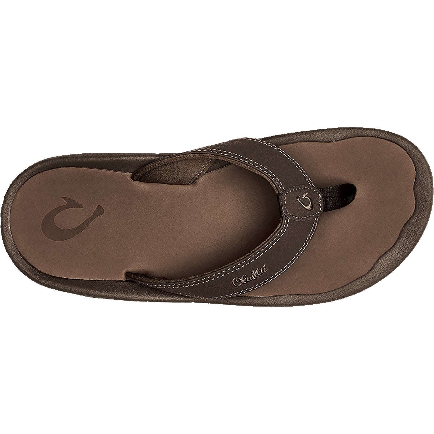 Mens Olukai Men's OluKai Ohana Dark Java/Ray Synthetic Leather Dark Java/Ray Synthetic Leather