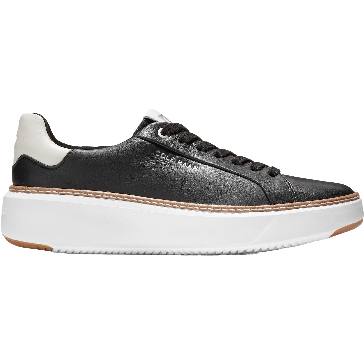 Womens Cole haan Women's Cole Haan GrandPro Topspin Sneaker Black/Optic White Leather Black/Optic White Leather