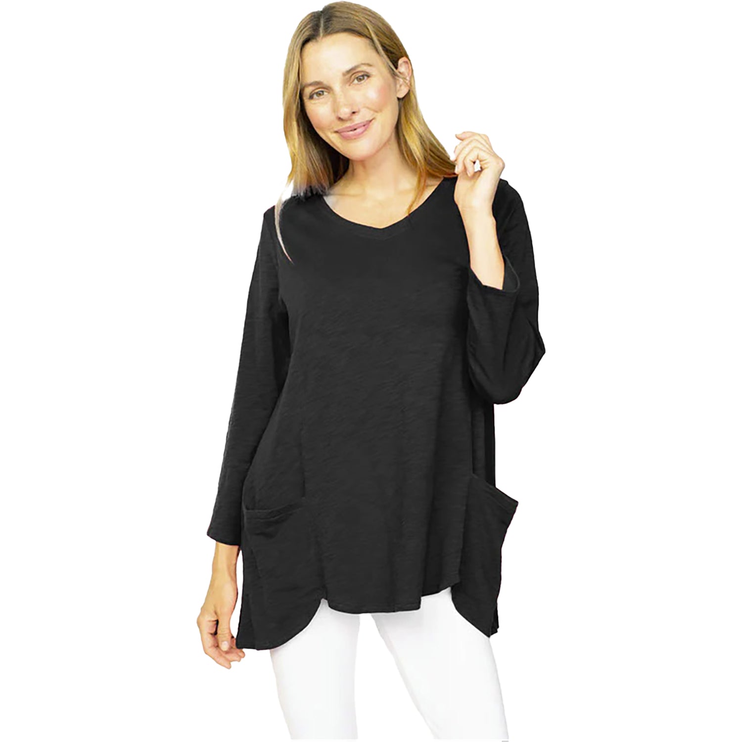 Womens Habitat Women's Habitat Pocket V-Neck Tunic Black Black