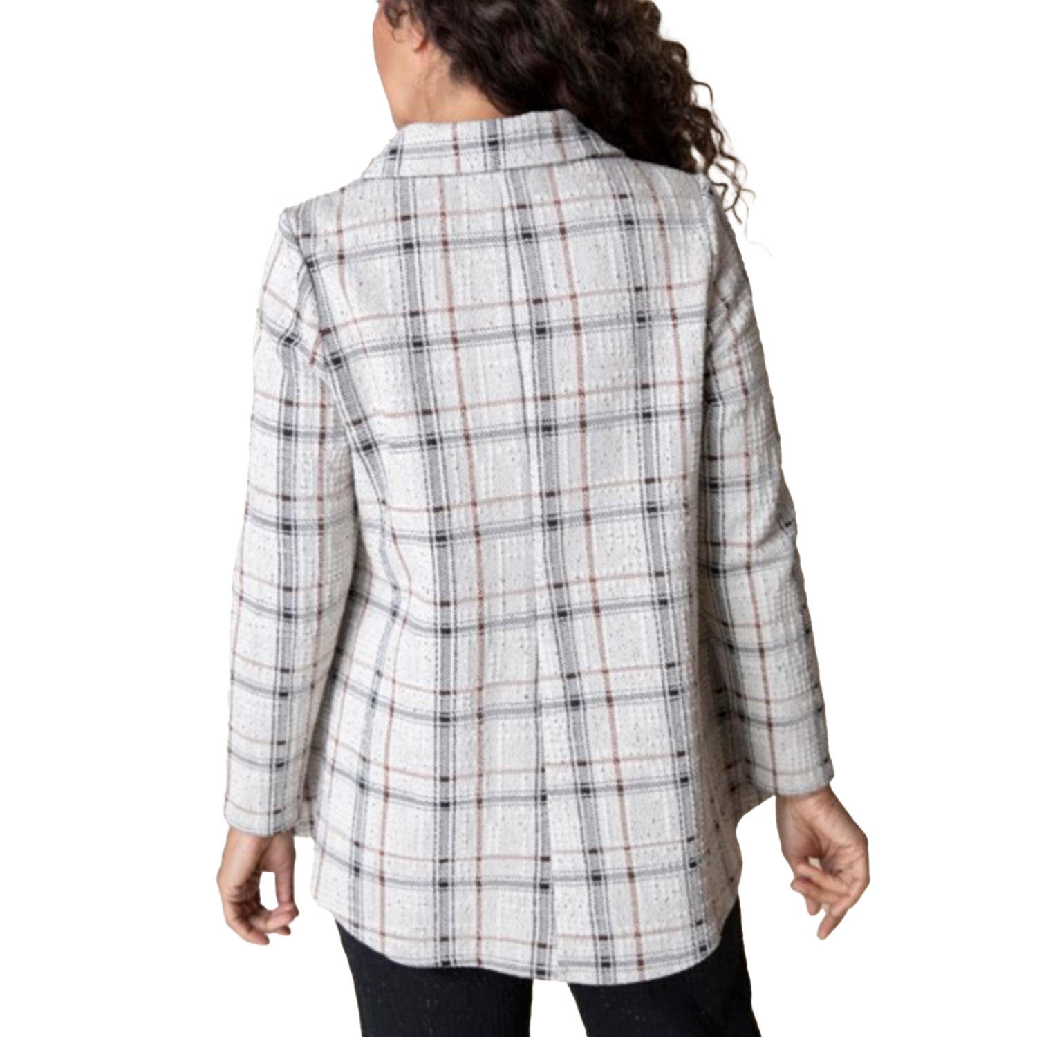 Womens Habitat Women's Habitat Swing Jacket Windowpane Plaid Putty Putty