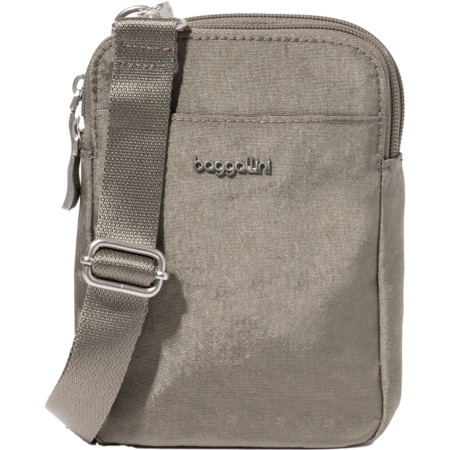 Womens Baggallini Baggallini Modern Take Two RFID Crossbody Sterling Shimmer Sterling Shimmer