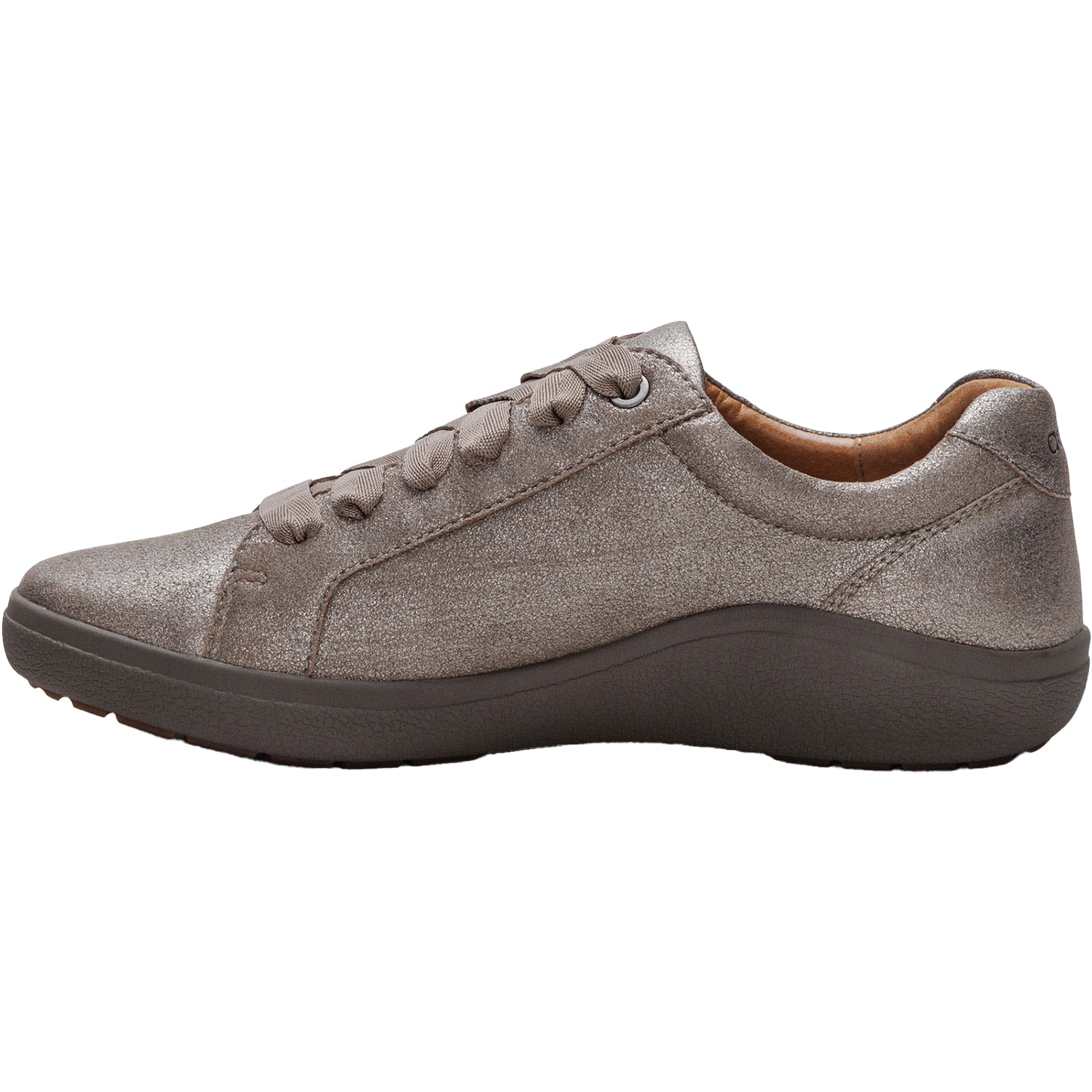 Womens Aetrex Women's Aetrex Courtney Brushed Silver Leather Brushed Silver Leather