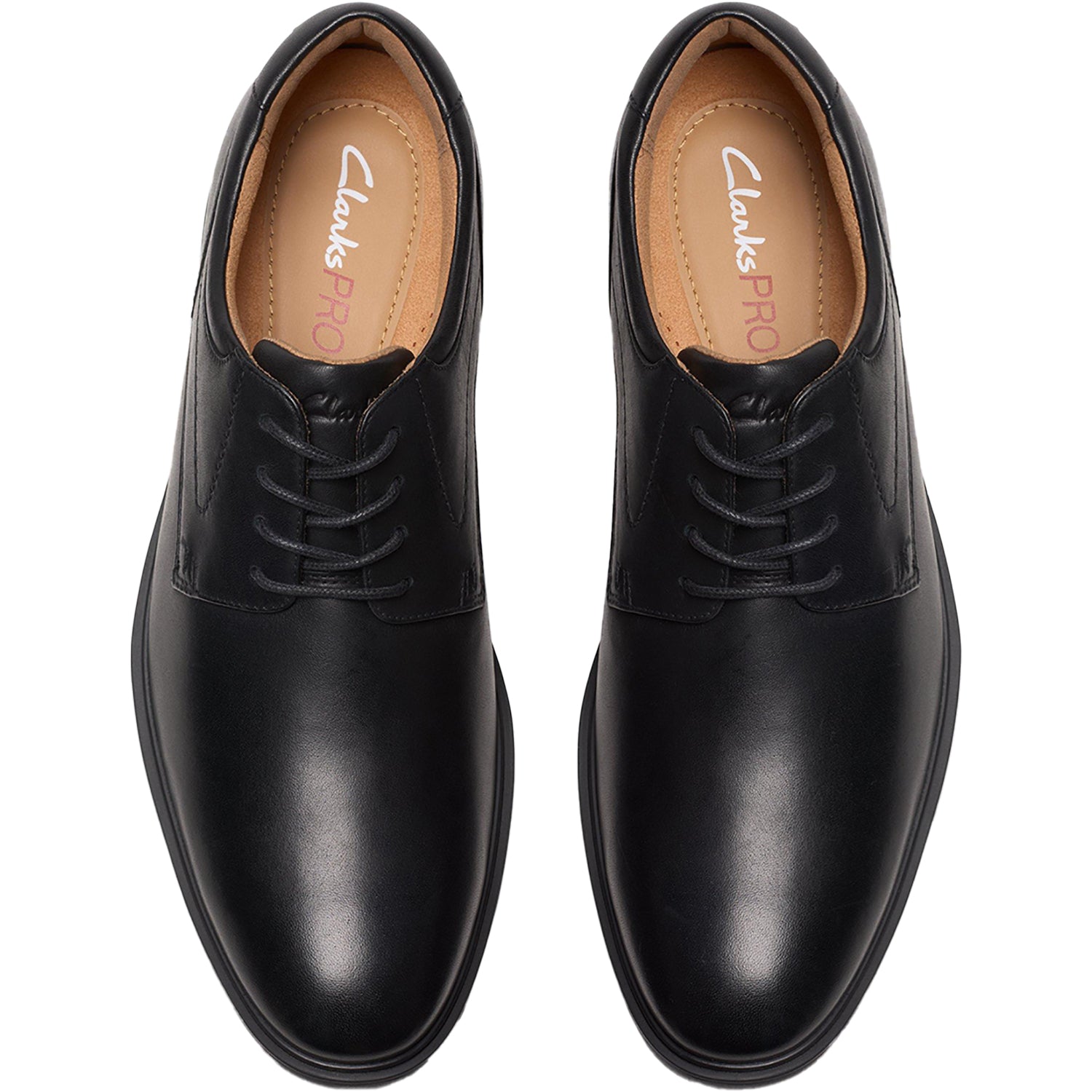 Mens Clarks Men's Clarks Eldredge Plain Black Leather Black Leather