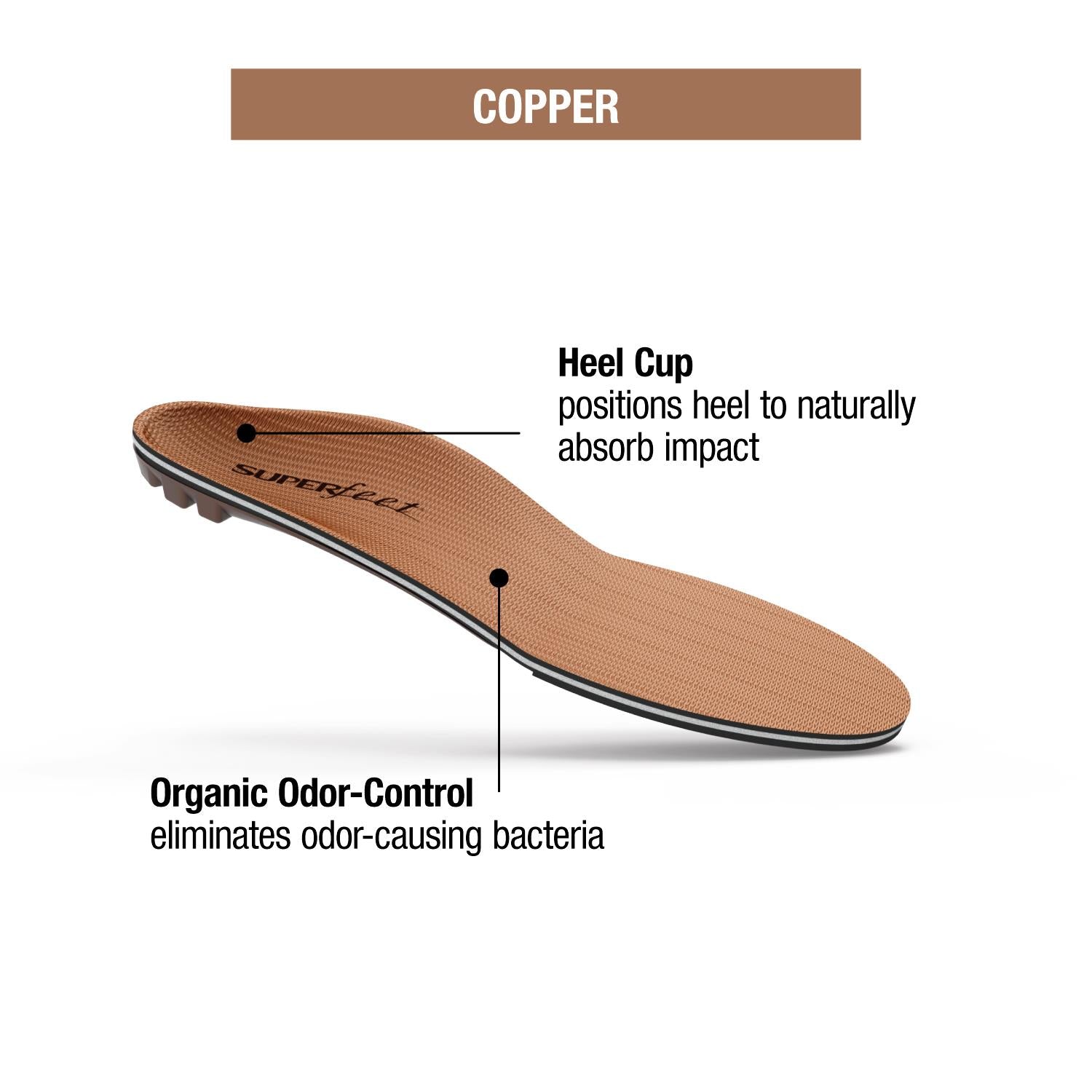 Unisex Superfeet Unisex Superfeet All-Purpose Memory Foam Support Copper Insoles Copper