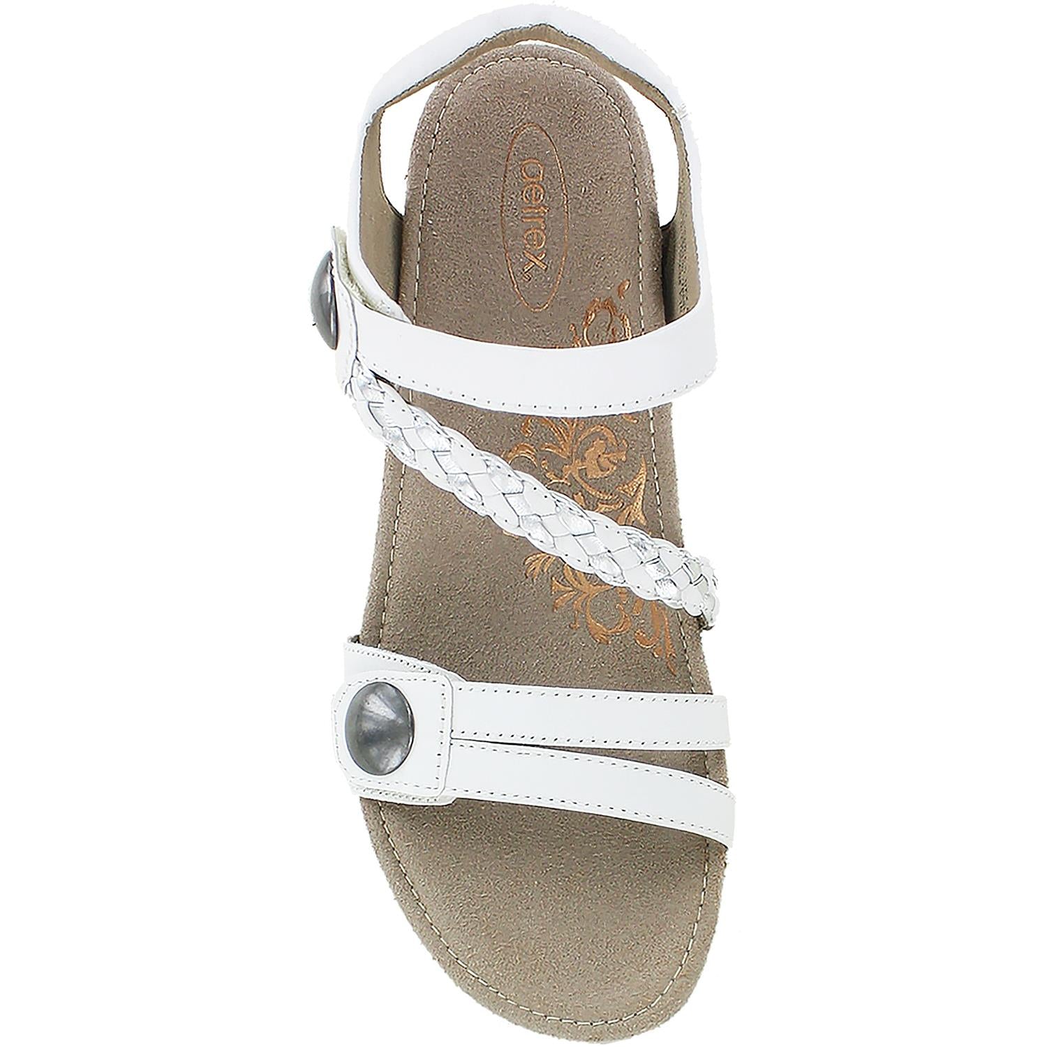 Womens Aetrex Women's Aetrex Naya White Leather White Leather
