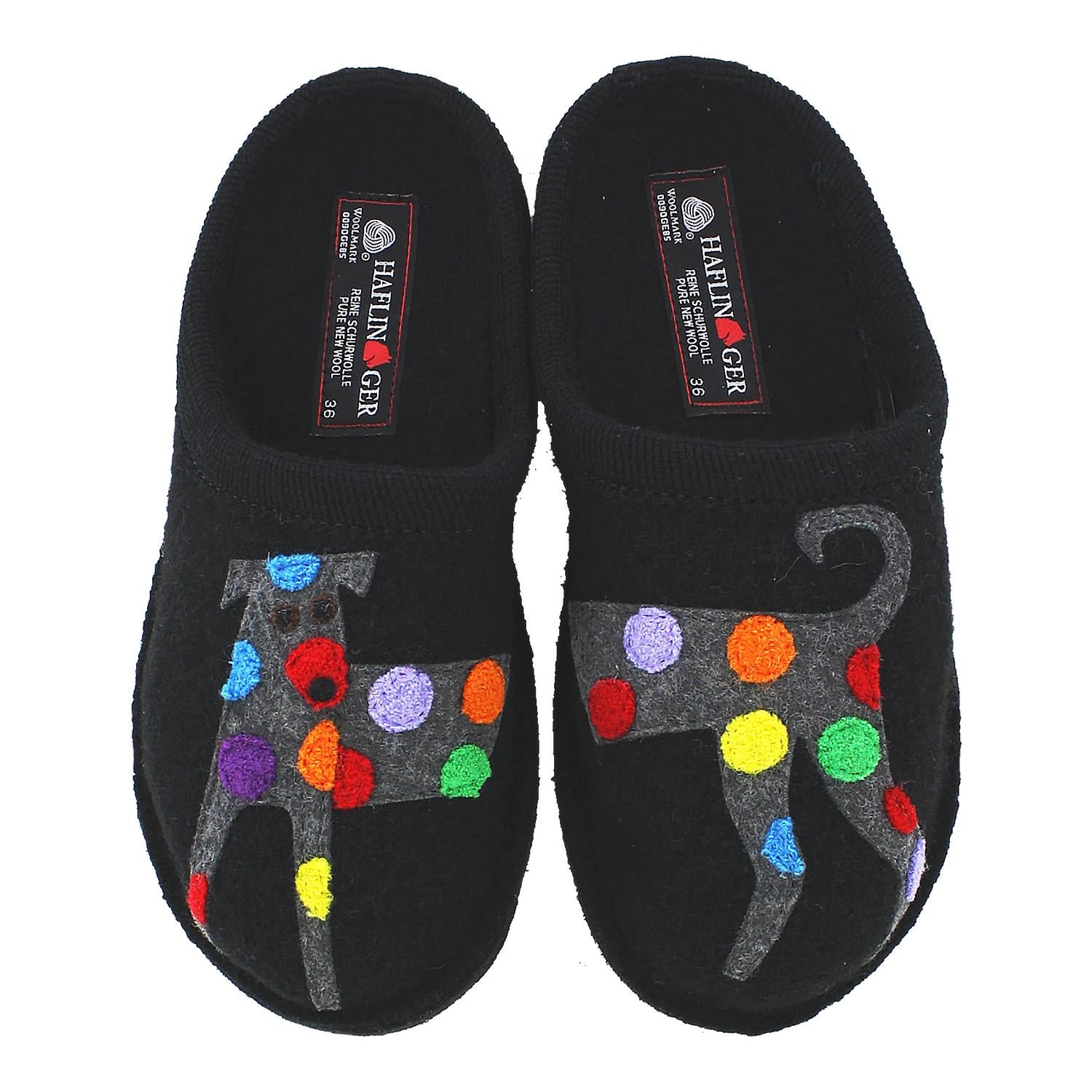 Womens Haflinger Women's Haflinger Jack Black Wool Black Wool