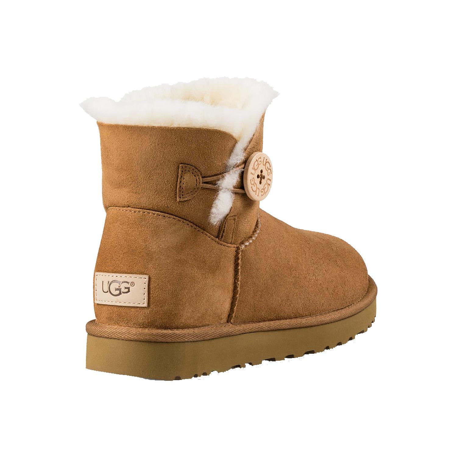 Womens Ugg Women's UGG Mini Bailey Button II Chestnut Sheepskin Chestnut Sheepskin