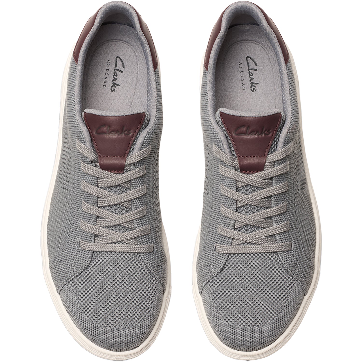 Mens Clarks Men's Clarks Mapstone Lace Grey Knit Grey Knit