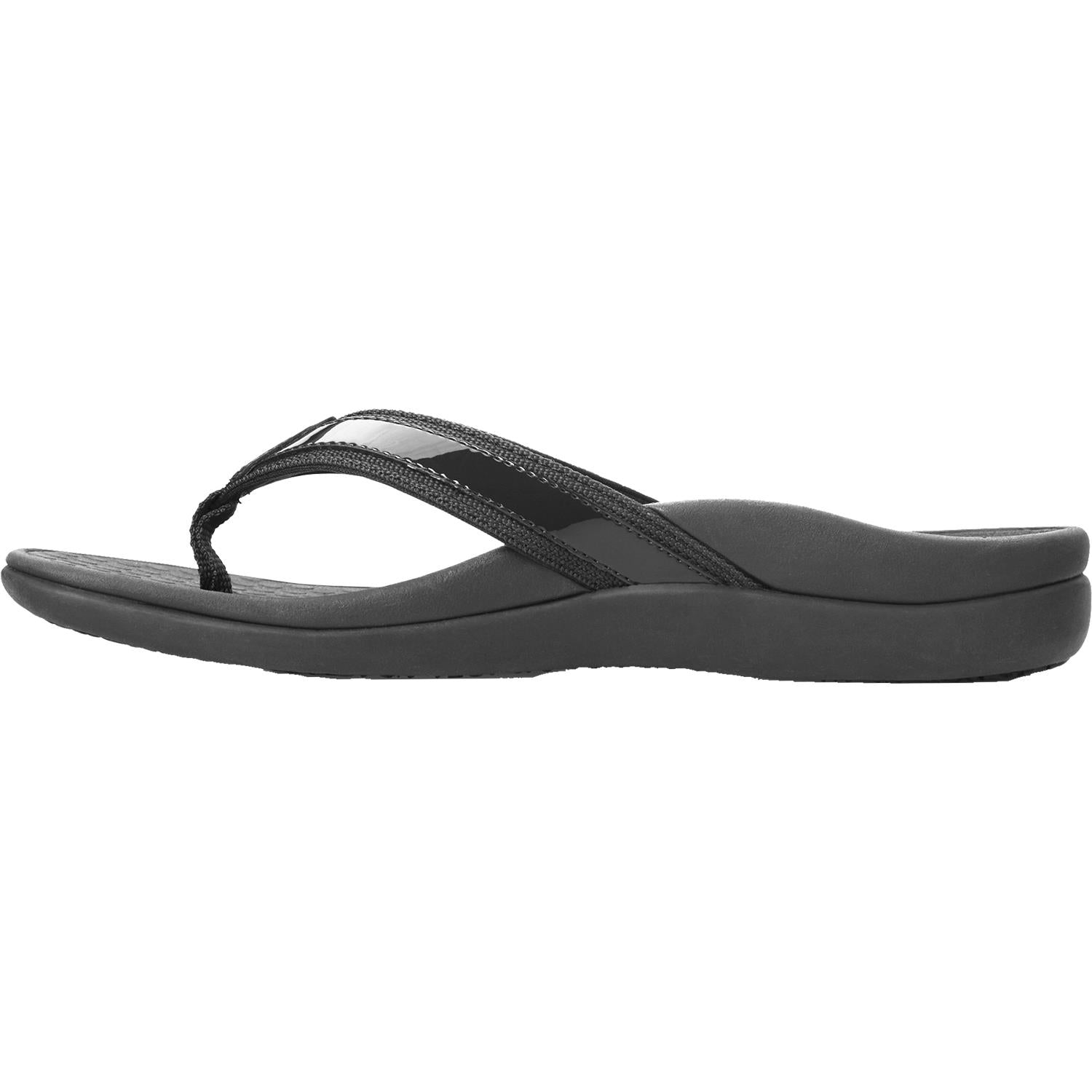 Womens Vionic Women's Vionic Tide II Black Patent Leather Black Leather