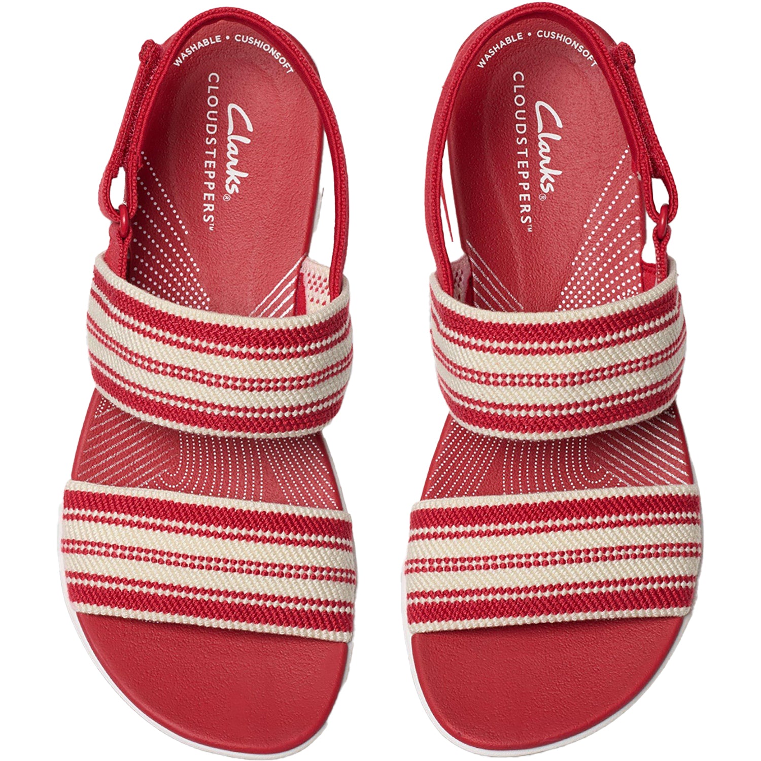 Womens Clarks Women's Clarks Cloudsteppers Arla Stroll Cherry Combi Knit Synthetic Cherry Combi Knit Synthetic
