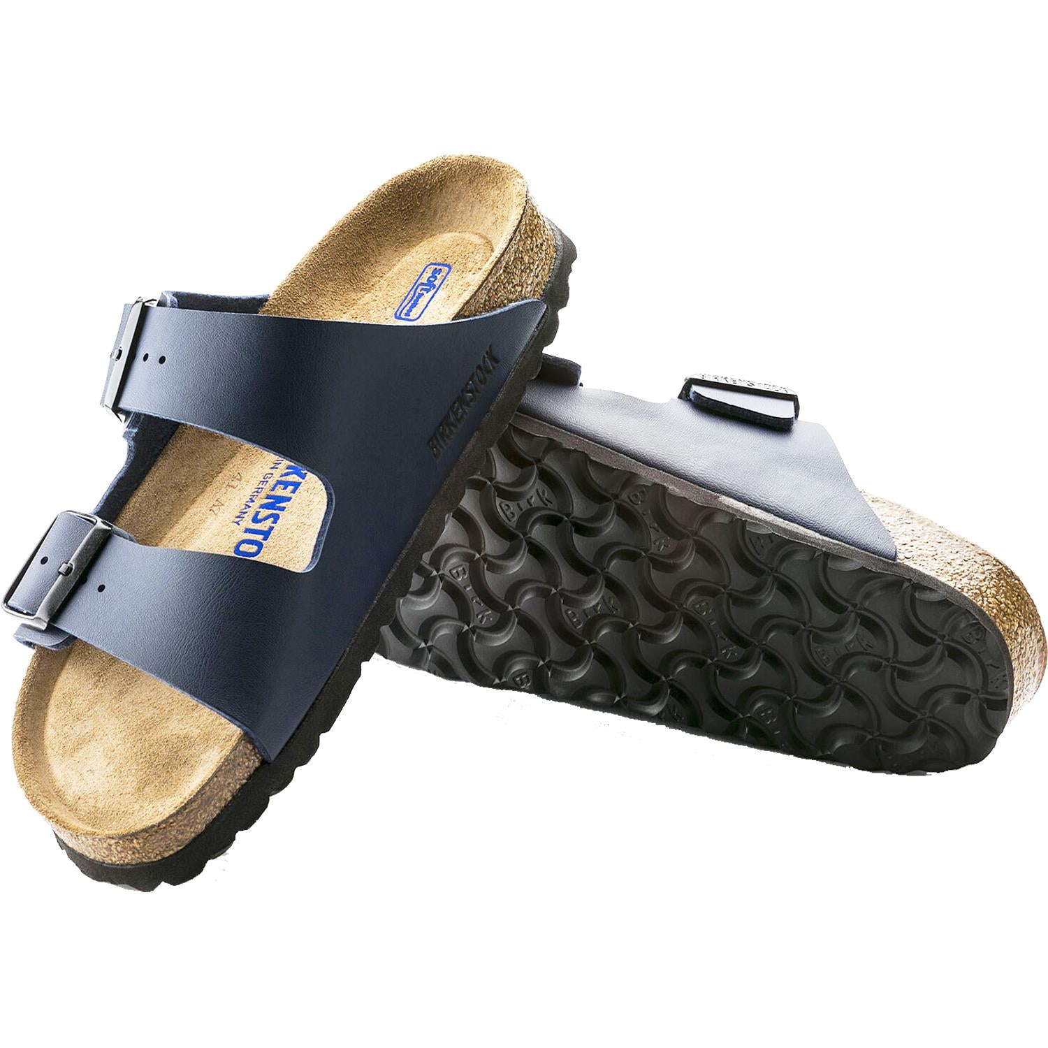 Unisex Birkenstock Unisex Birkenstock Arizona Soft Footbed Blue Birko-Flor Blue Birko-Flor