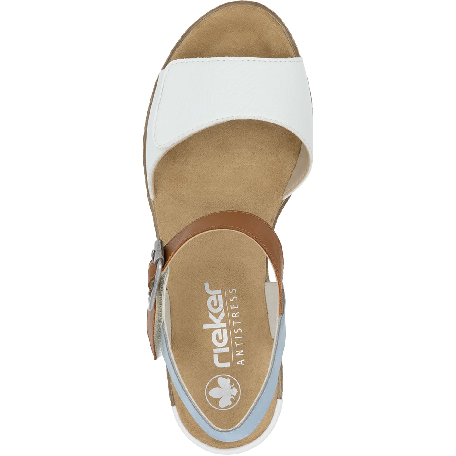 Womens Rieker Women's Rieker 62460-80 Fanni 80 Weiss/Cayenne/Ciel Synthetic Weiss/Cayenne/Ciel Synthetic