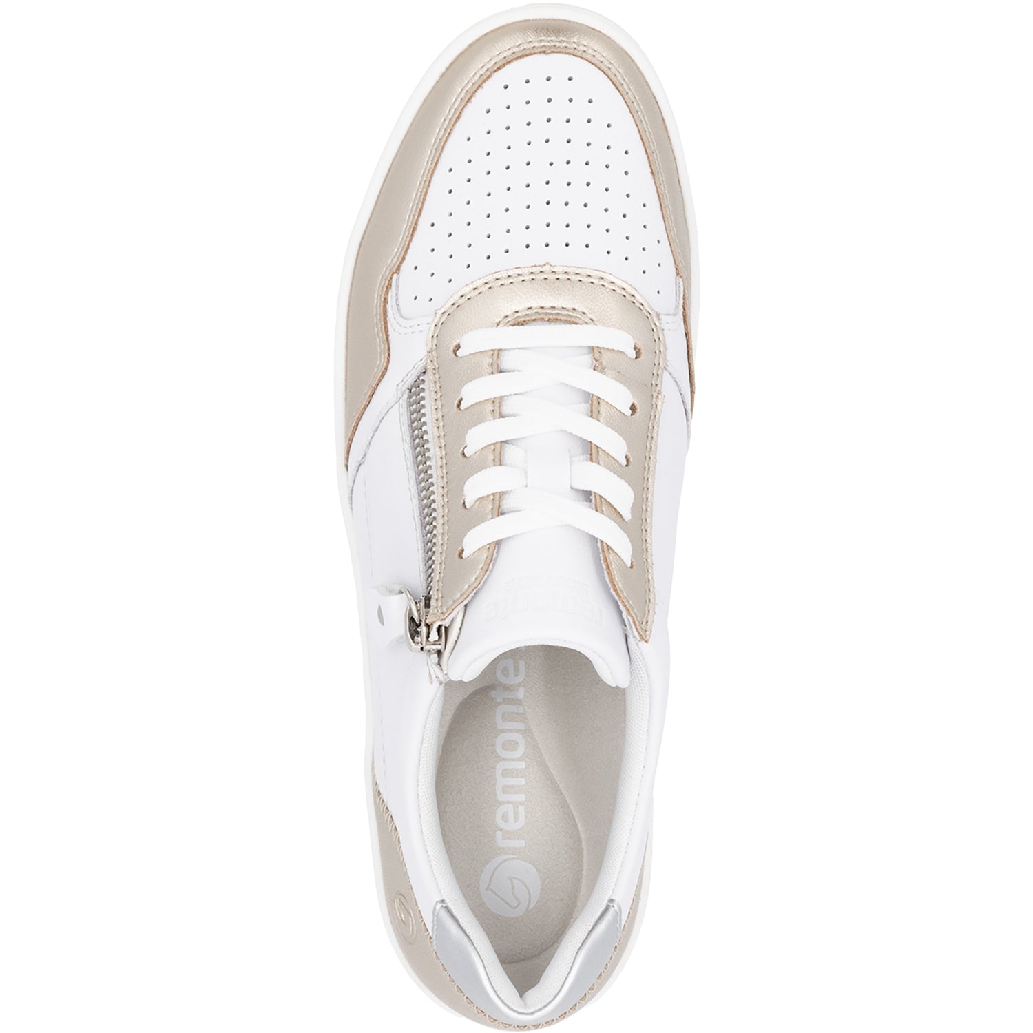 Womens Remonte Women's Remonte DOJ05-81 Kendra 01 Pale Gold/Weiss/Silver Leather Pale Gold/Weiss/Silver