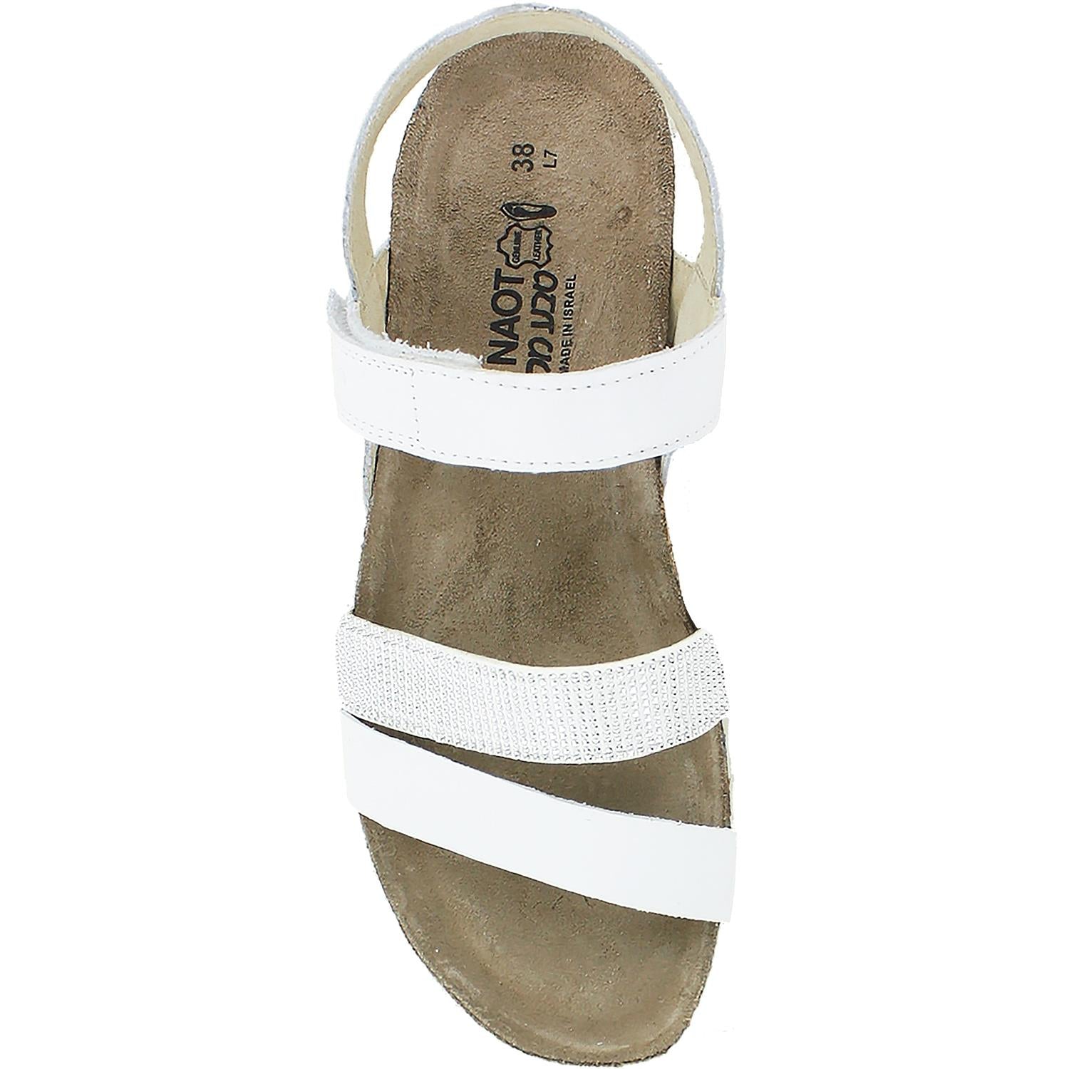 Womens Naot Women's Naot Krista White Leather White Leather