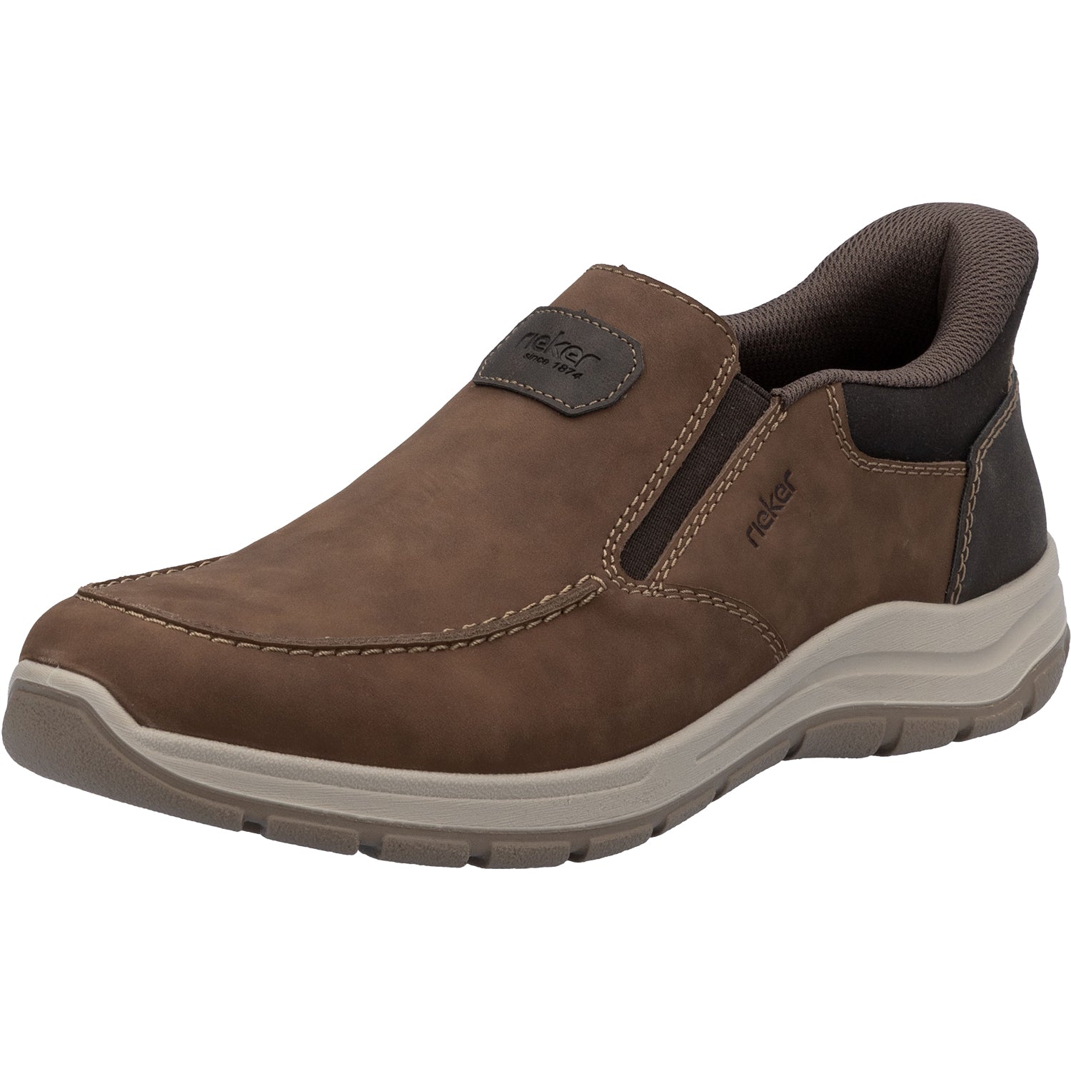 Mens Rieker Men's Rieker 03655-24 Hands-Free Slip-On Brown Leather Brown Leather