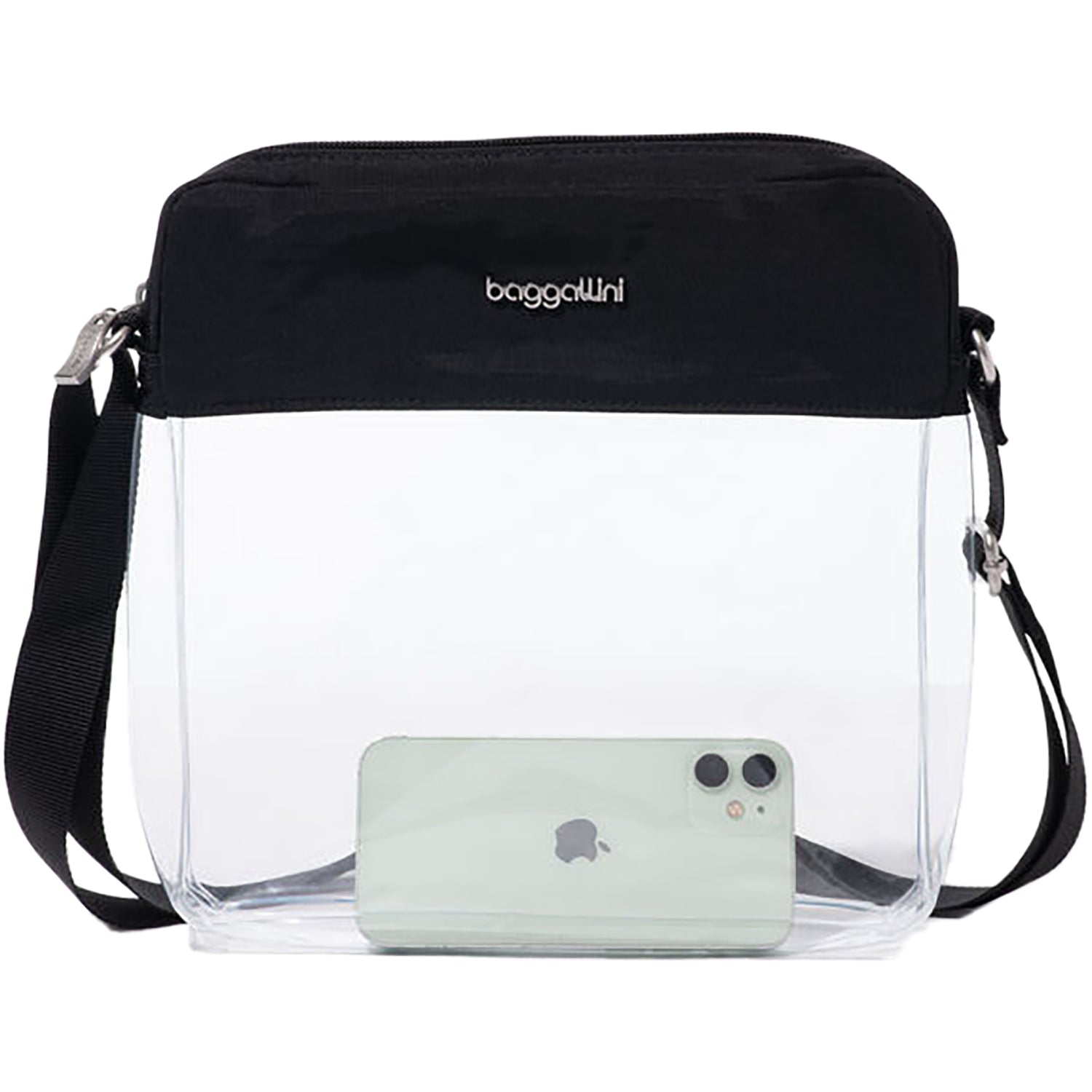 Womens Baggallini Baggallini Clear Stadium Crossbody Black Black