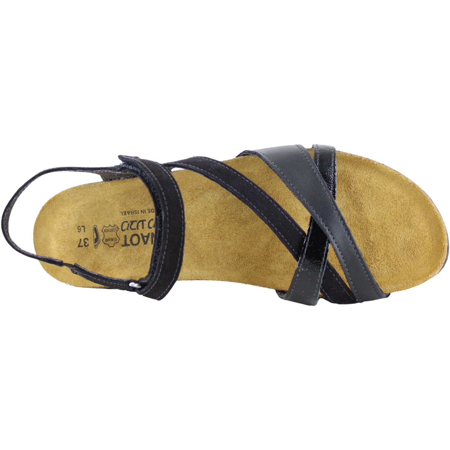 Womens Naot Women's Naot Sophia Black Velvet/JetBlack/Black Crinkle Pat. Leather Black Velvet/JetBlack/Black Crinkle Pat. Leather