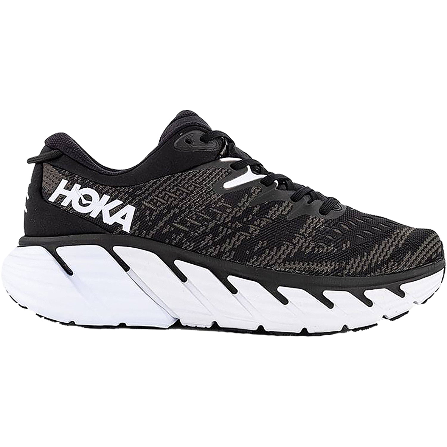 Womens Hoka one one Women's Hoka Gaviota 4 Black/White Mesh Black/White Mesh