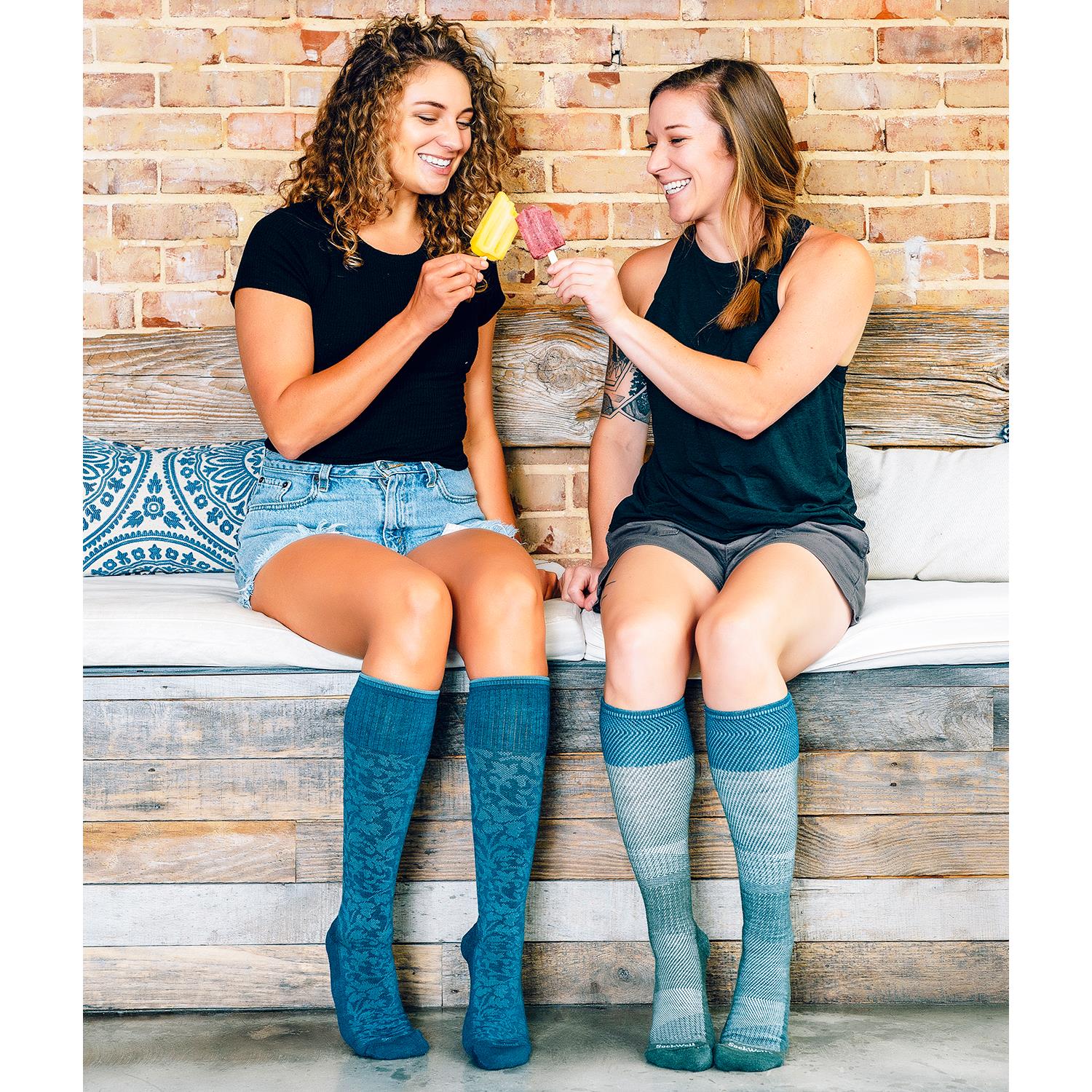 Womens Sockwell Women's Sockwell Damask Knee High Socks 15-20 mmHg Concorde Concorde