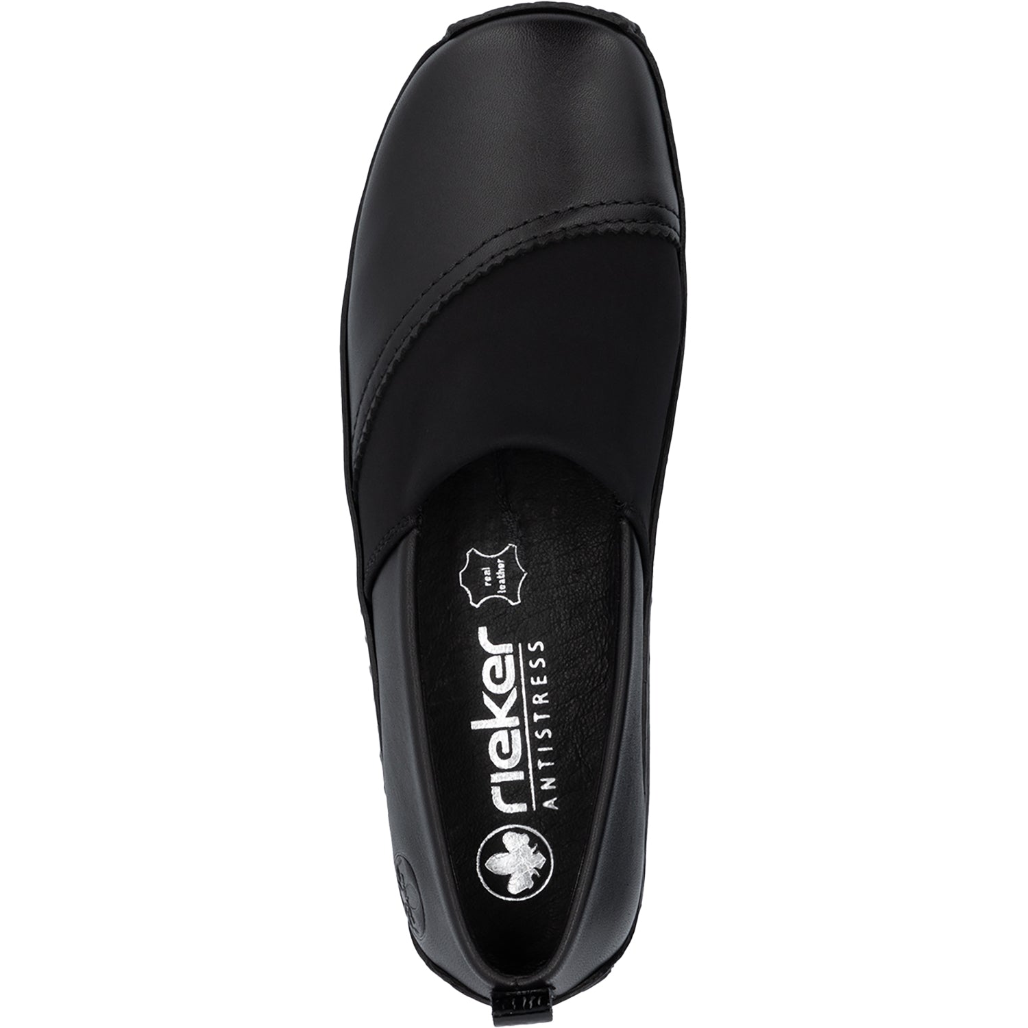 Womens Rieker Women's Rieker L1790-00 Black Leather Stretch Black