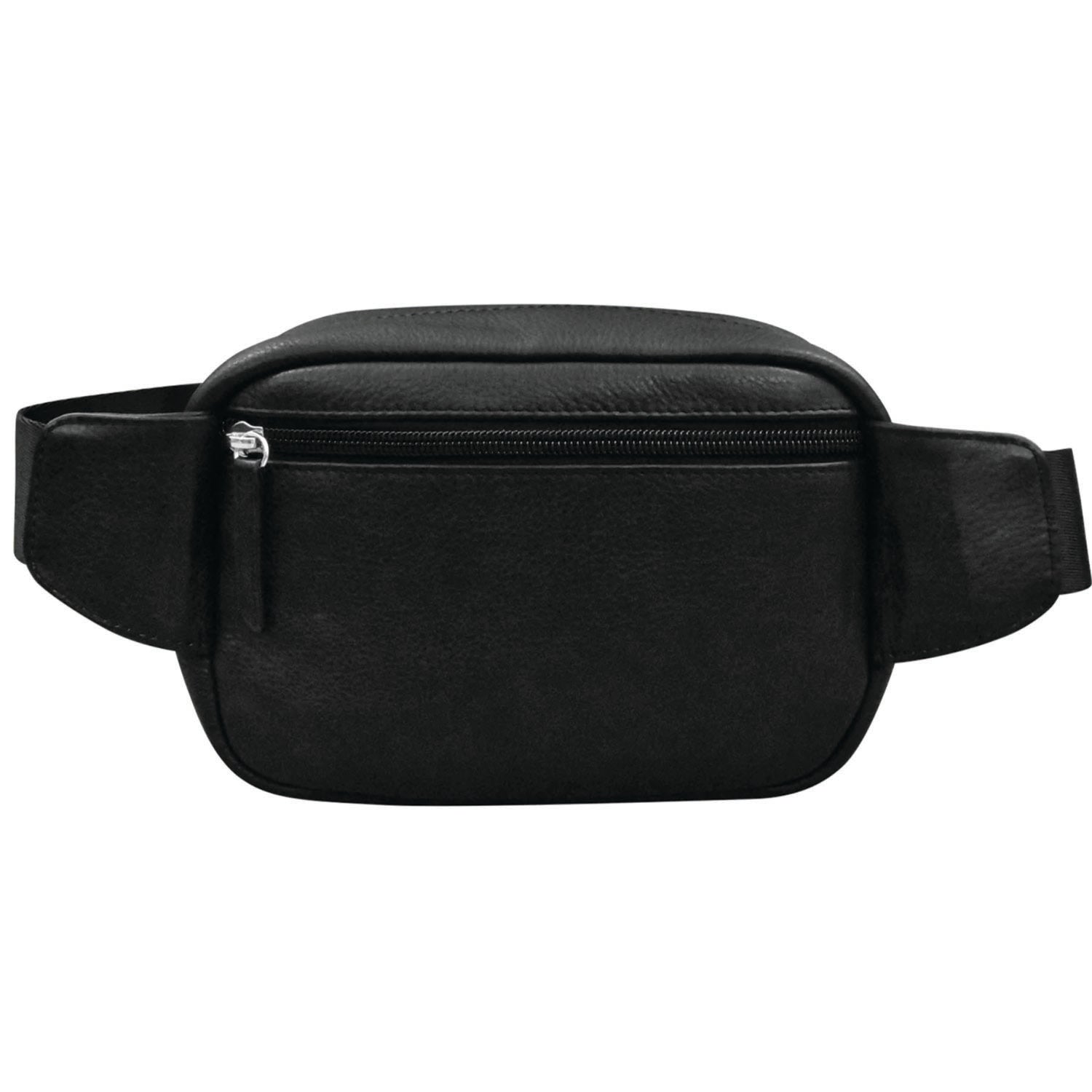 Womens Ili new york ili New York Zip Belt Bag Black Leather Black