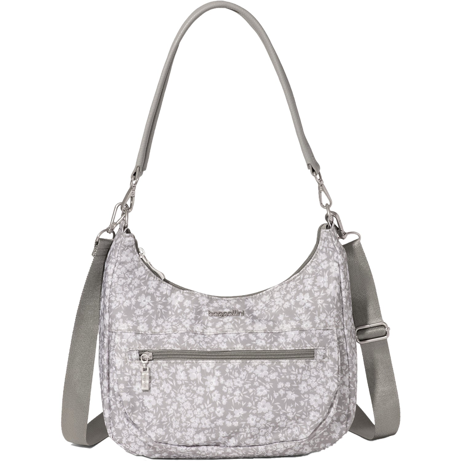 Womens Baggallini Baggallini Modern Pocket Half Moon Bag Light Grey Petal Light Grey Petal