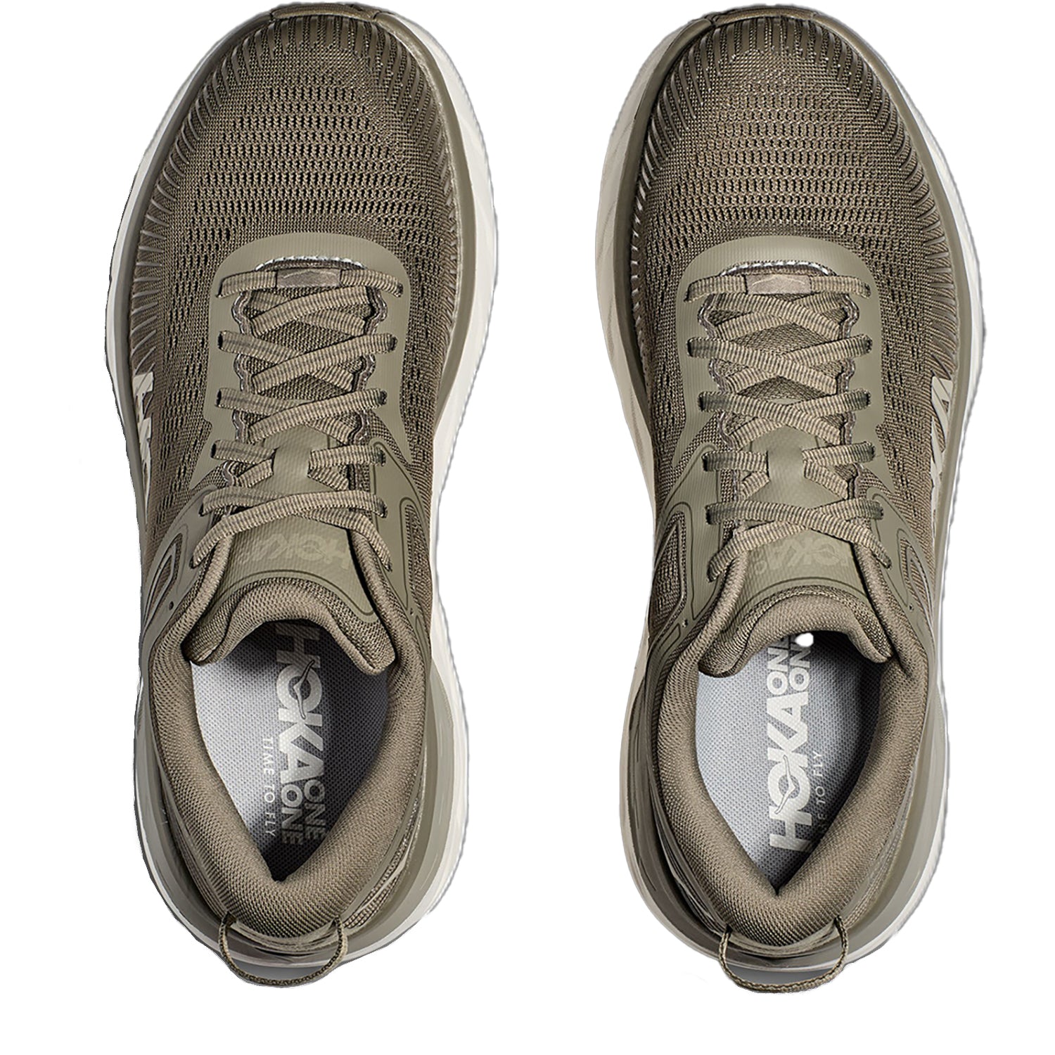 Mens Hoka one one Men's Hoka Bondi 7 Olive Haze/White Mesh Olive Haze/White Mesh