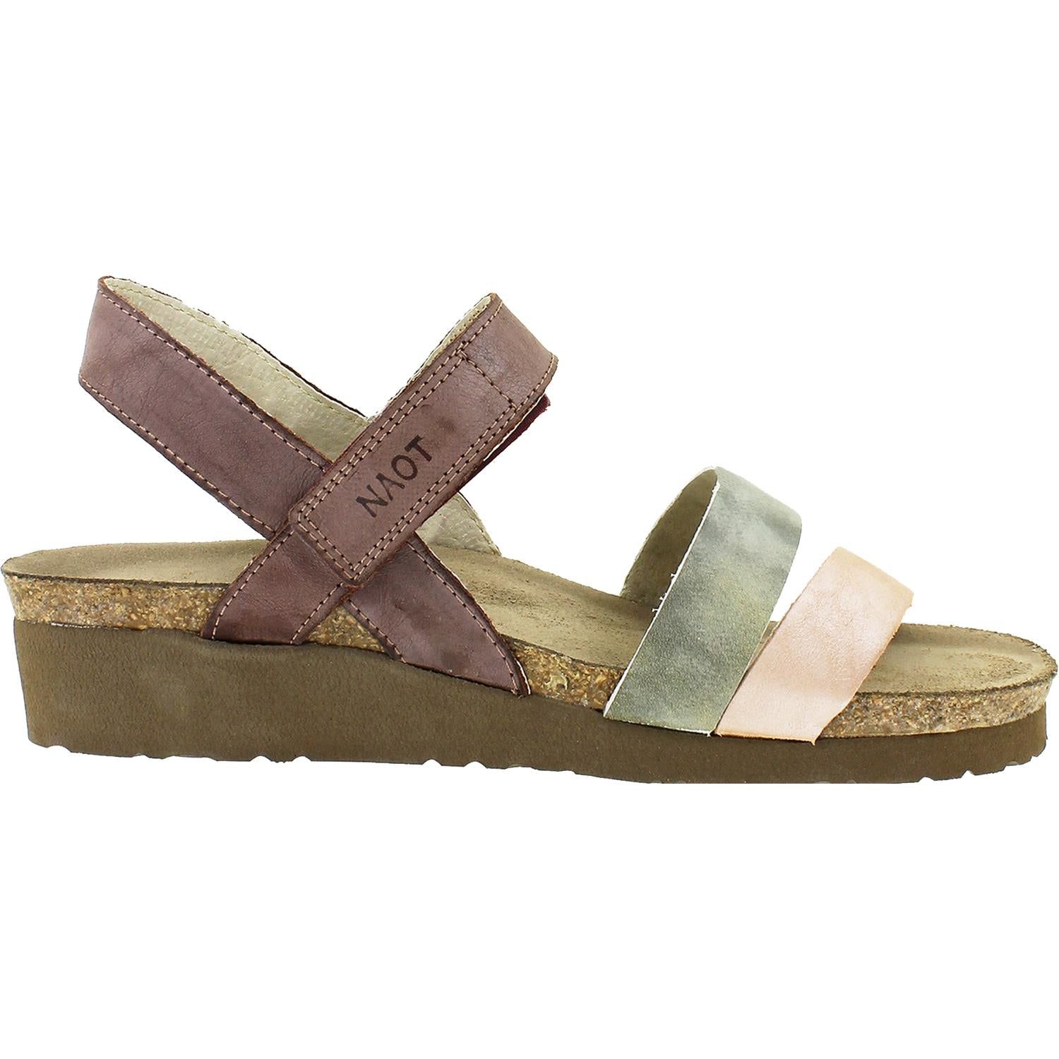 Womens Naot Women's Naot Kayla Plum/Beige/Nude Leather Plum/Beige/Nude Leather