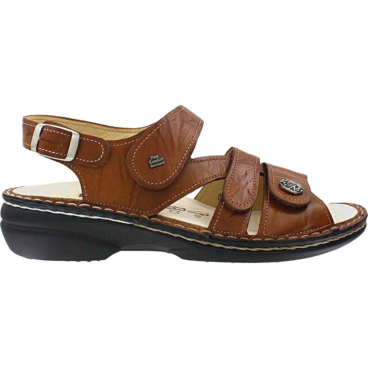 Womens Finn comfort Women's Finn Comfort Gomera Soft Cognac Plisseelight Leather Cognac Plisseelight Leather