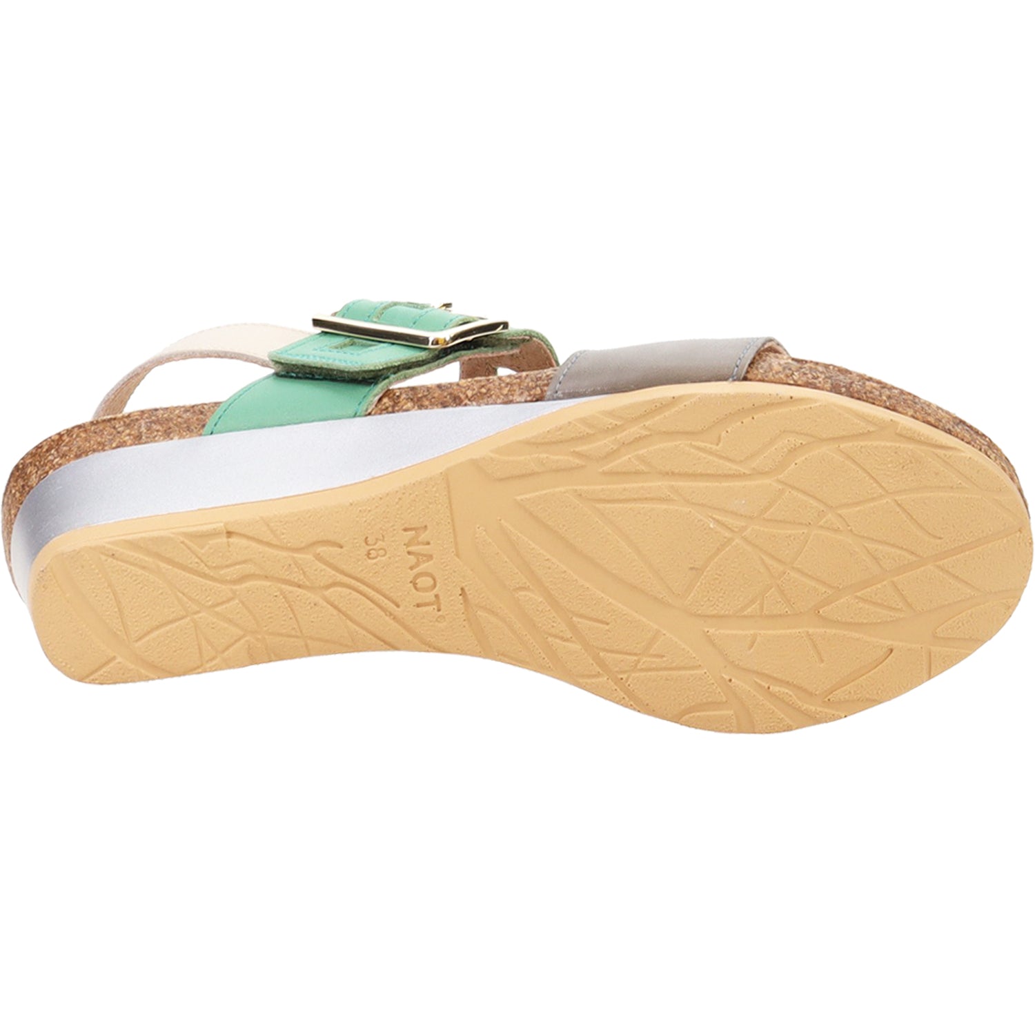 Womens Naot Women's Naot Dynasty Foggy Grey/Soft Jade/Soft Ivory Leather Foggy Grey/Soft Jade/Soft Ivory Leather
