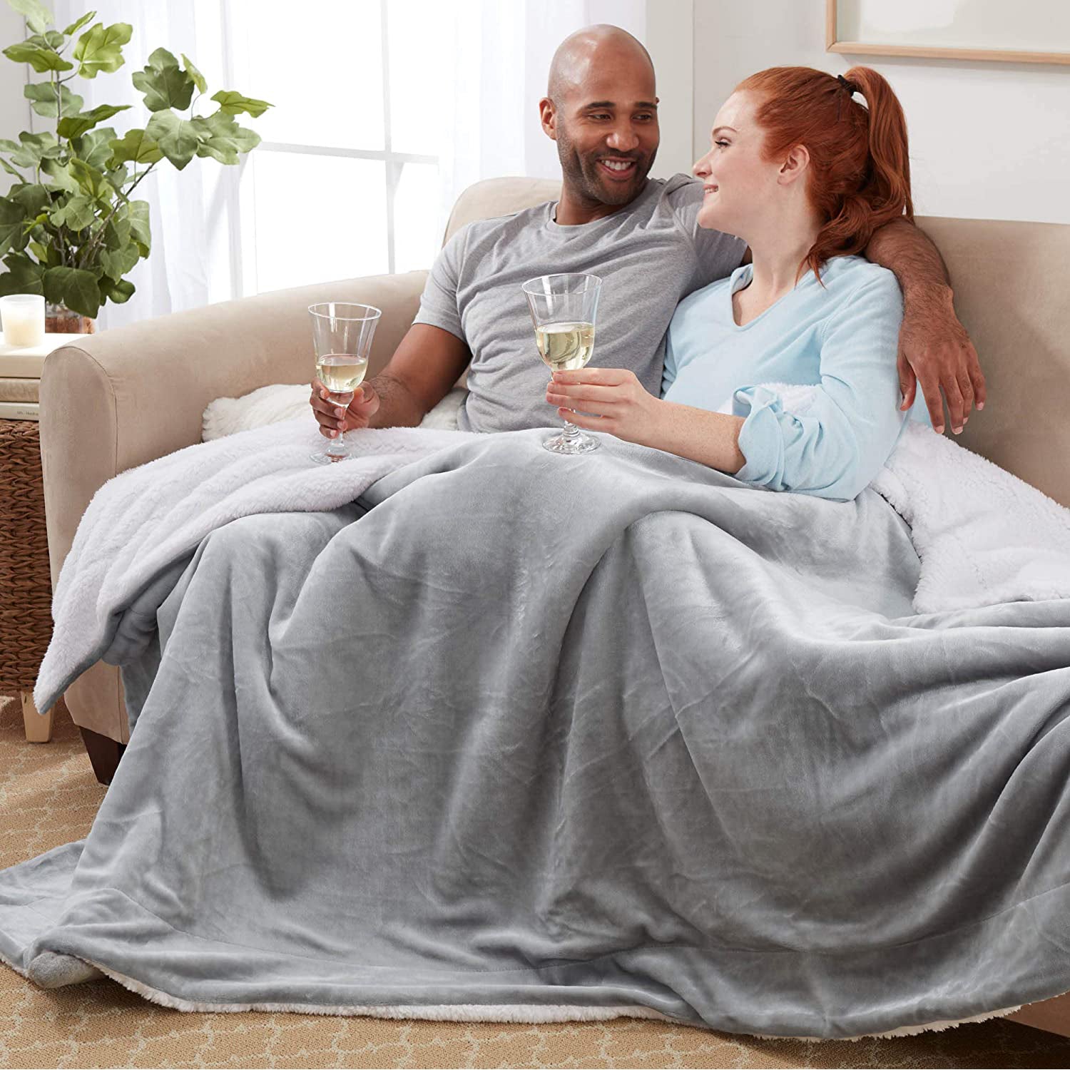 Unisex Genteele blankets Unisex Genteele Sherpa Throw Blanket Silver Silver