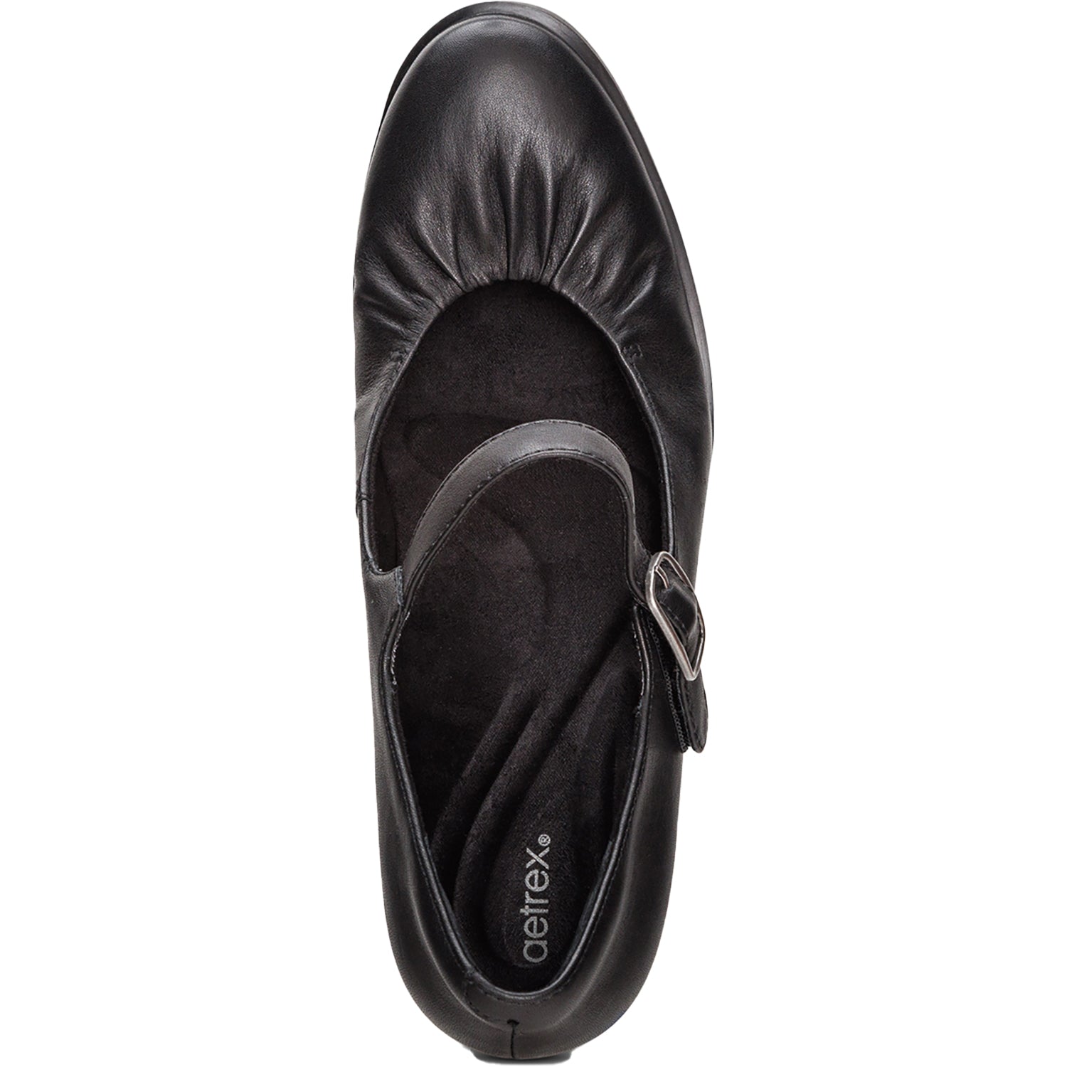 Womens Aetrex Women's Aetrex Sara Black Leather Black