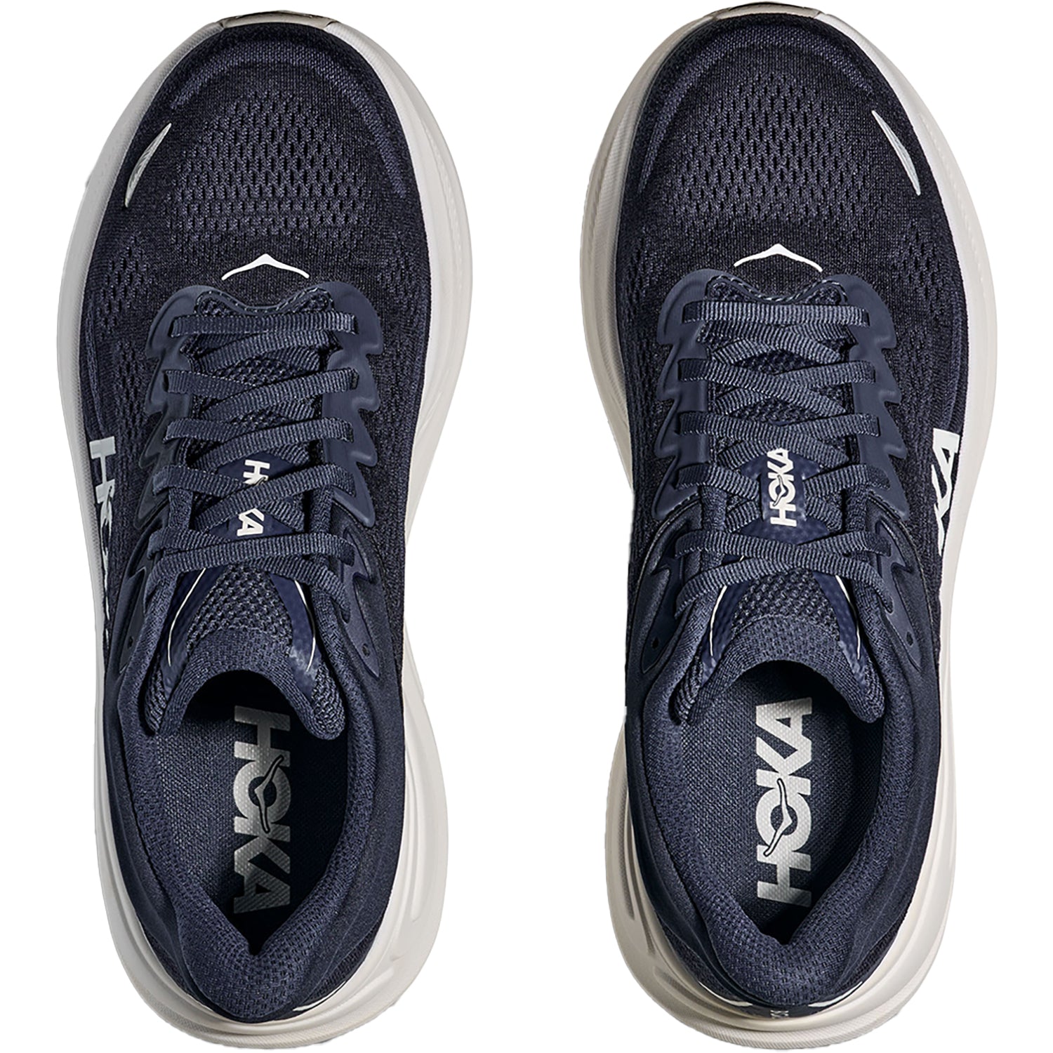 Mens Hoka one one Men's Hoka Bondi 9 Men Varsity Navy/White Mesh Varsity Navy / White
