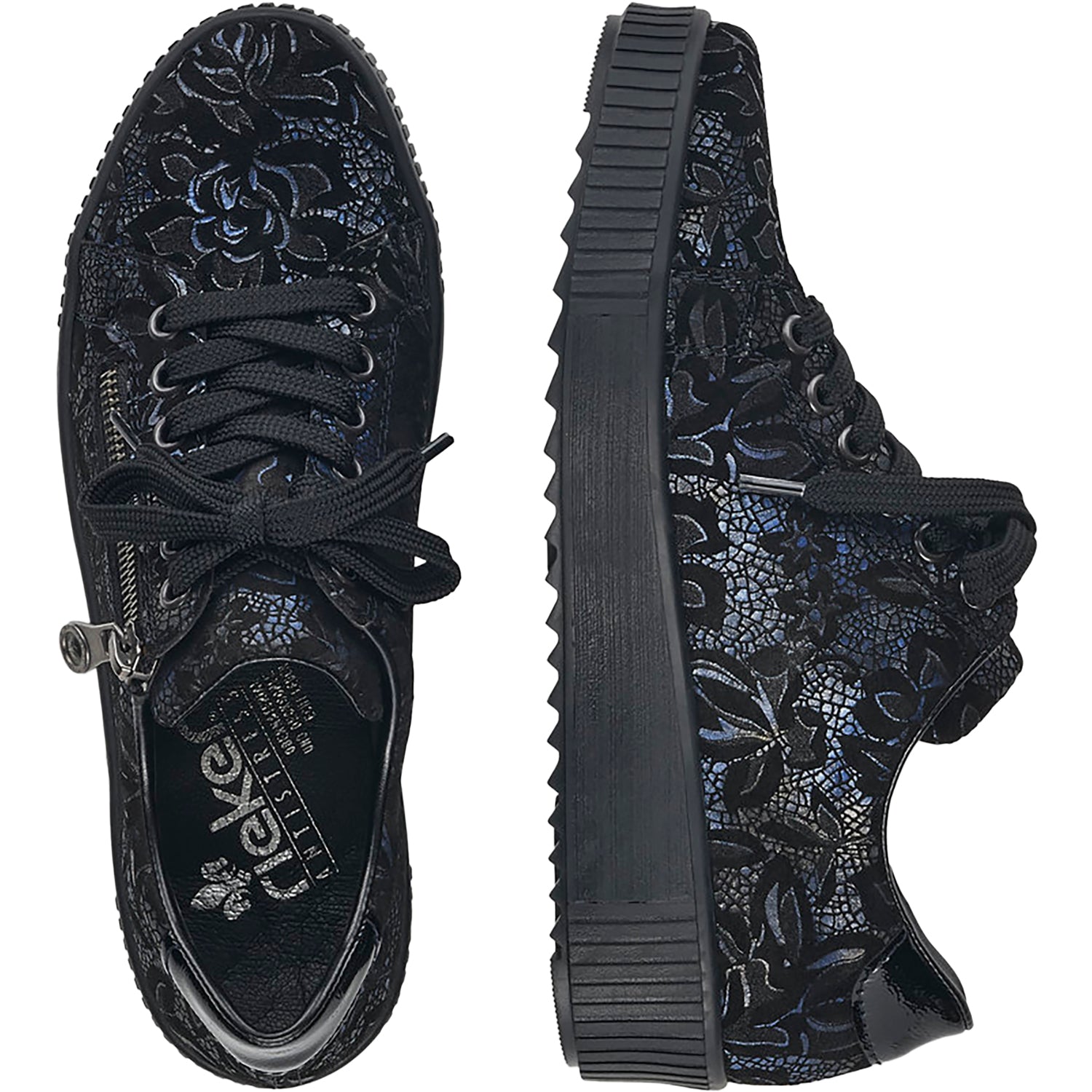 Womens Rieker Women's Rieker M6404-14 Gesa 04 Navy/Schwarz Faux Leather Navy/Schwarz